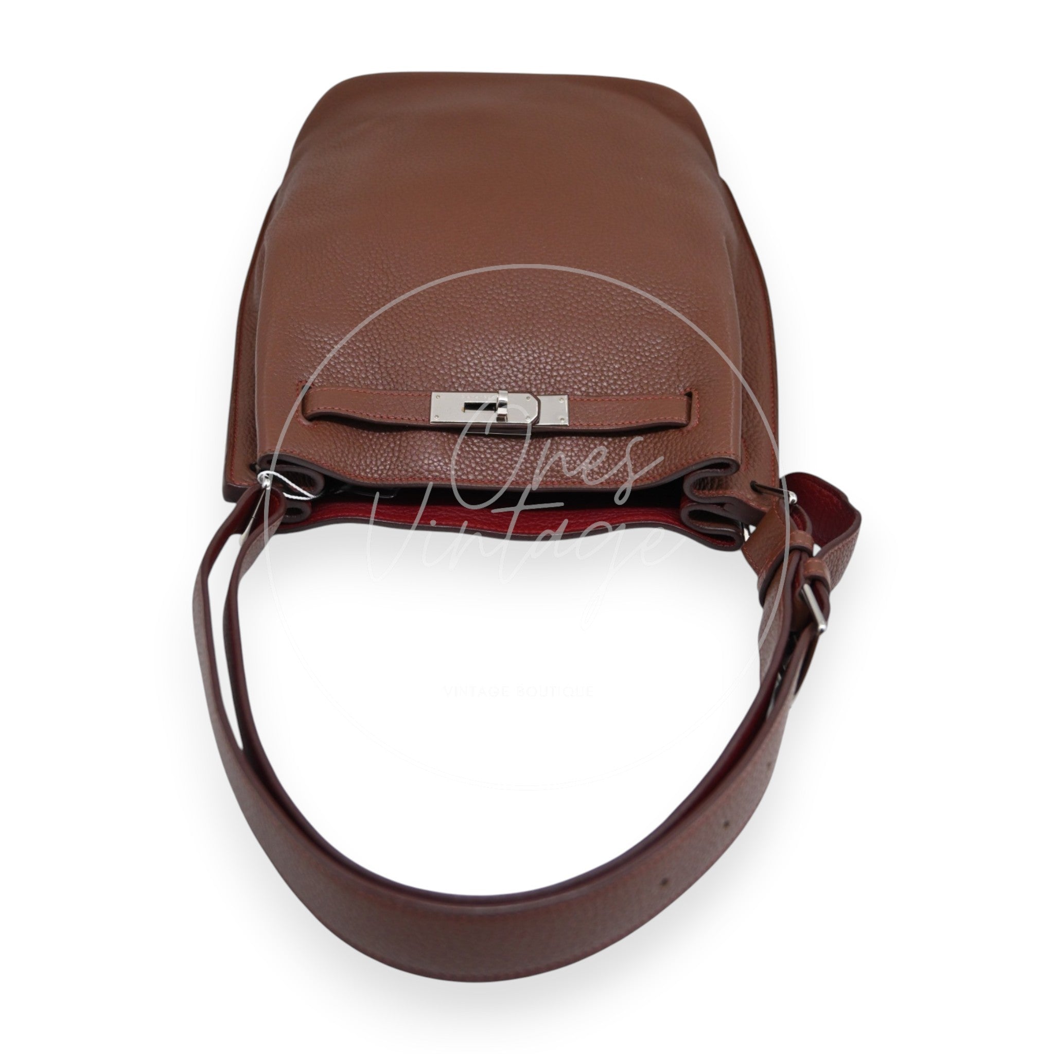 [Pre-Owned] Hermes So Kelly 22 Havana Stamp Square O