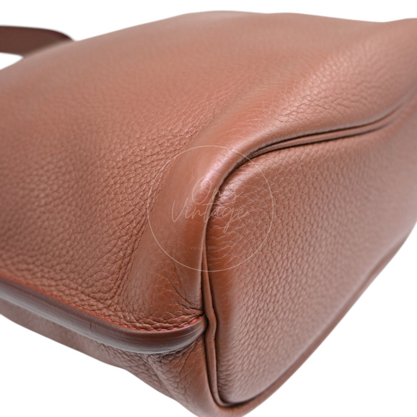 [Pre-Owned] Hermes So Kelly 22 Havana Stamp Square O
