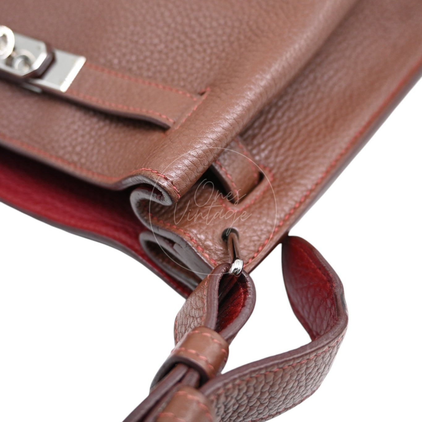 [Pre-Owned] Hermes So Kelly 22 Havana Stamp Square O