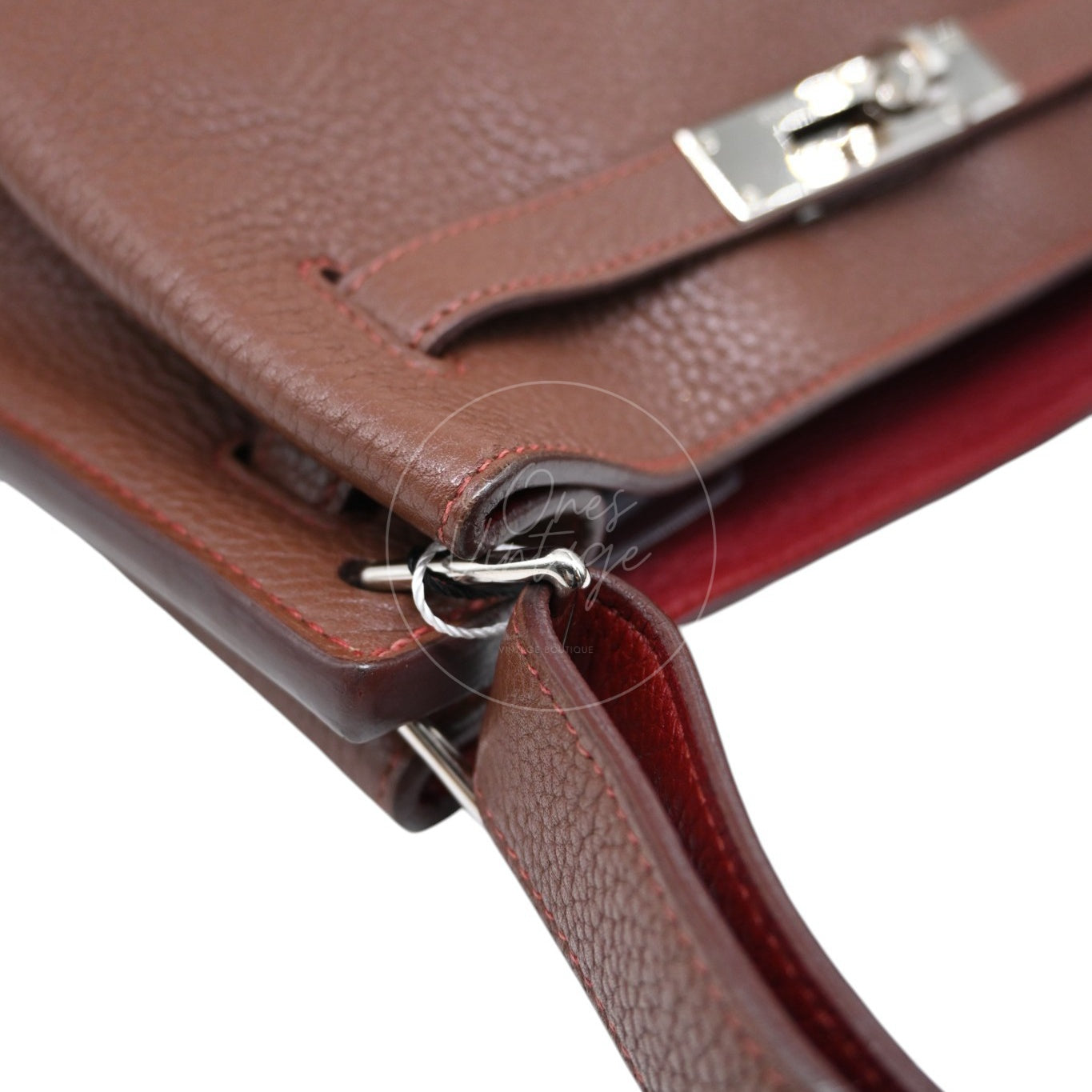[Pre-Owned] Hermes So Kelly 22 Havana Stamp Square O