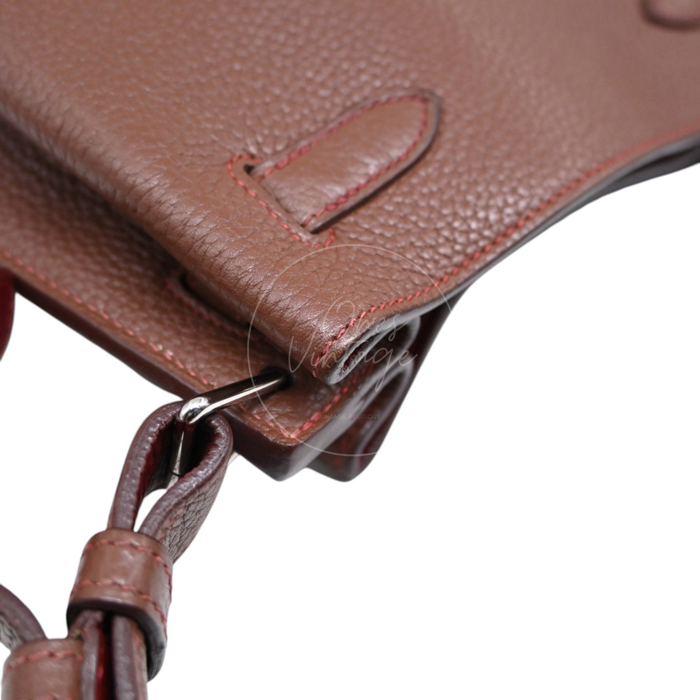 [Pre-Owned] Hermes So Kelly 22 Havana Stamp Square O