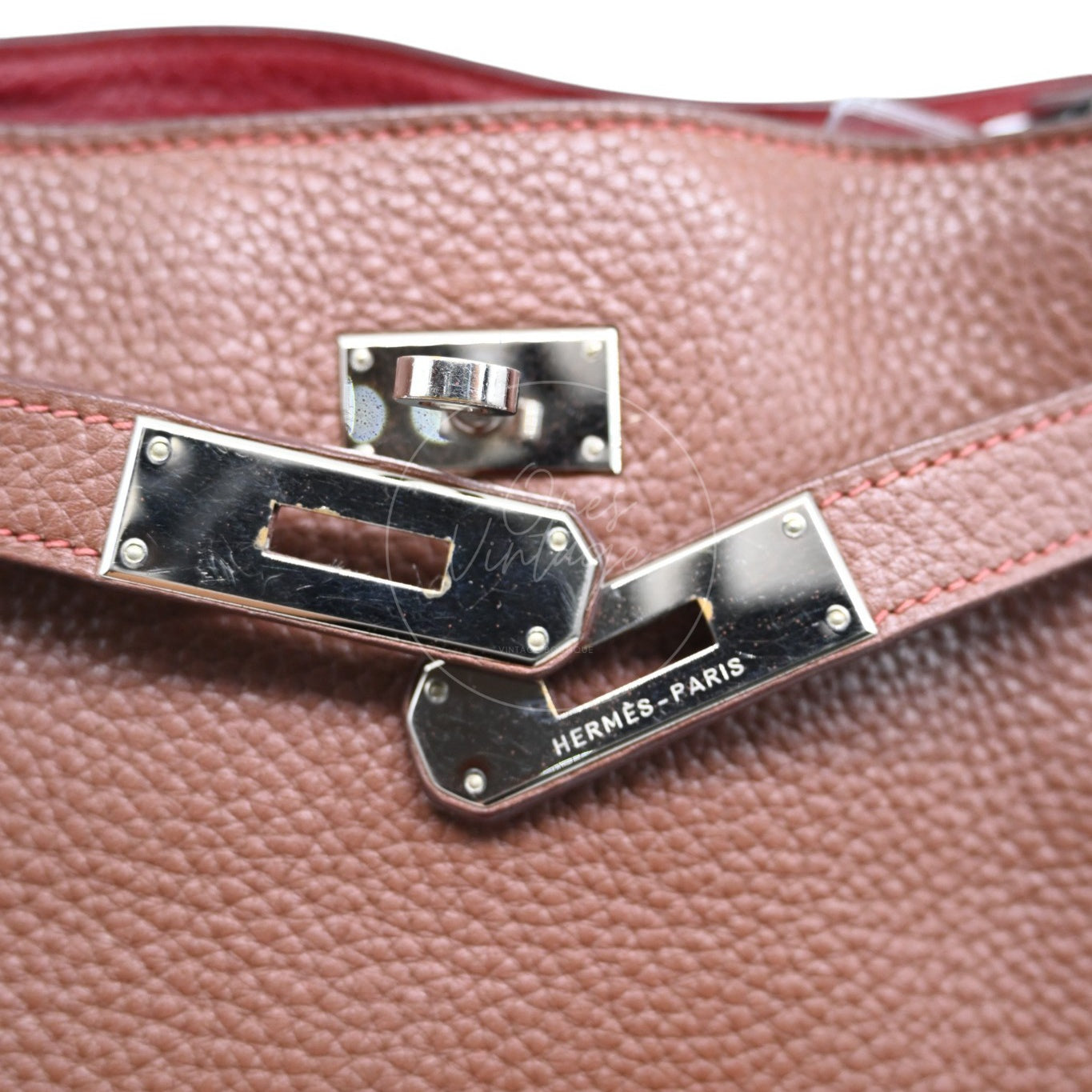 [Pre-Owned] Hermes So Kelly 22 Havana Stamp Square O