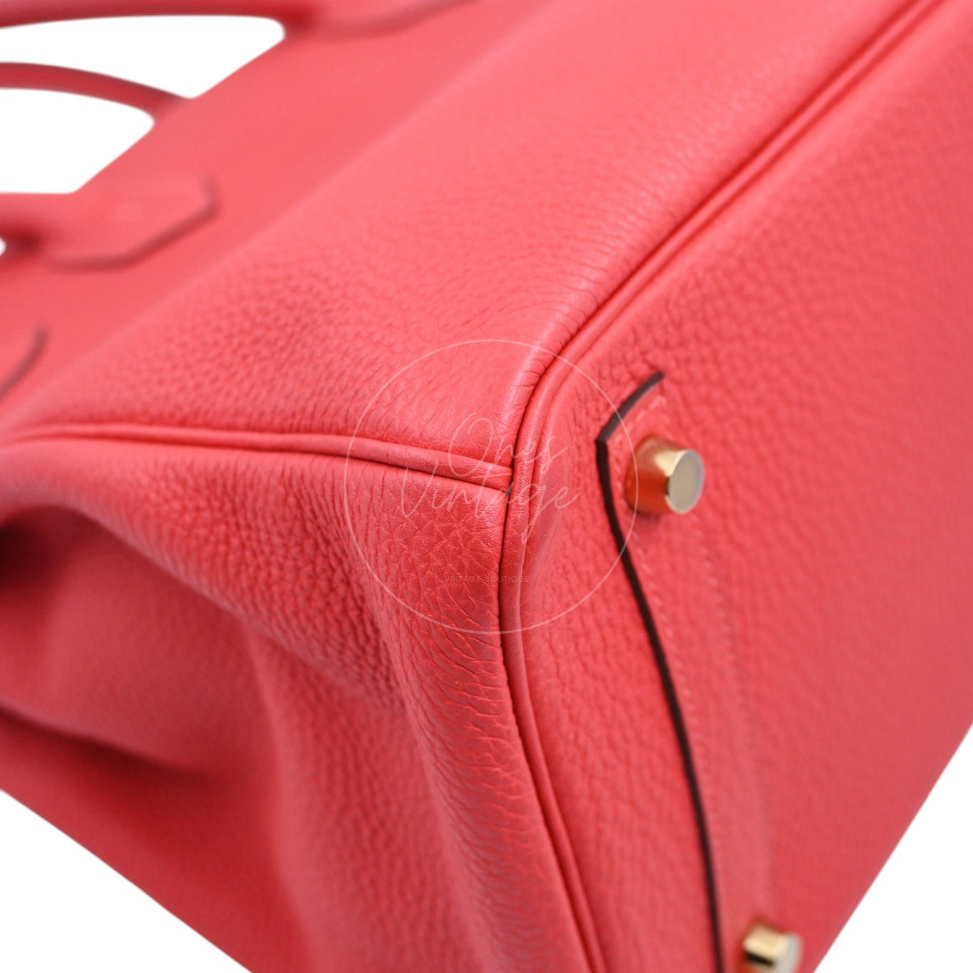 [Pre-owned] Hermes Birkin 30 BK30 Togo GHW Stamp Square R Red Handbag