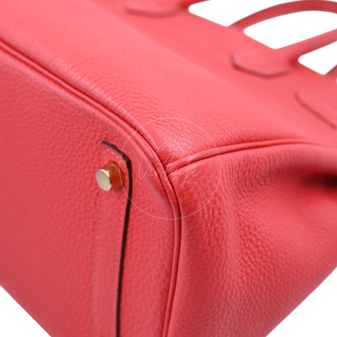 [Pre-owned] Hermes Birkin 30 BK30 Togo GHW Stamp Square R Red Handbag