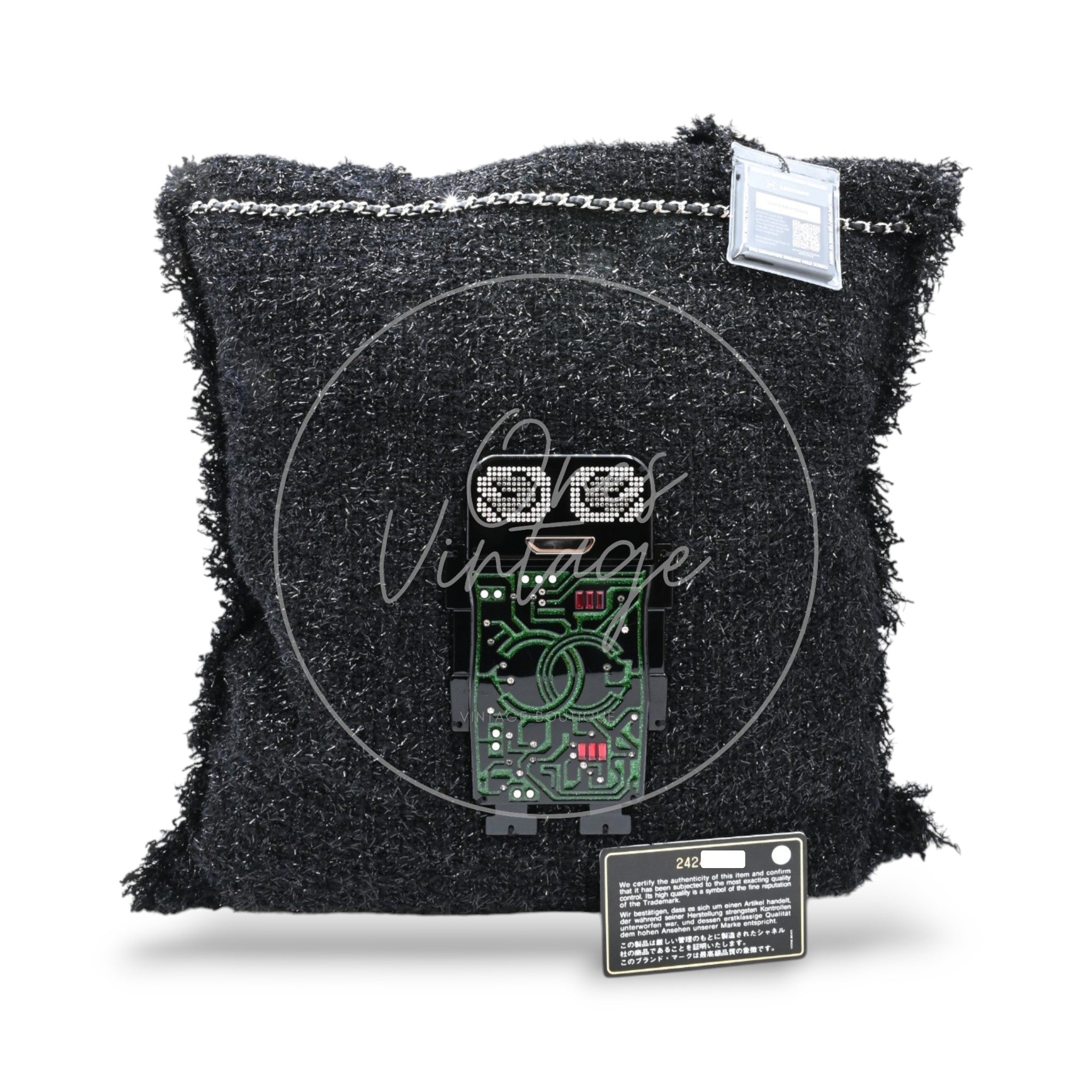 Chanel Tweed Resin Strass Robot Shopping Bag PHW Series24