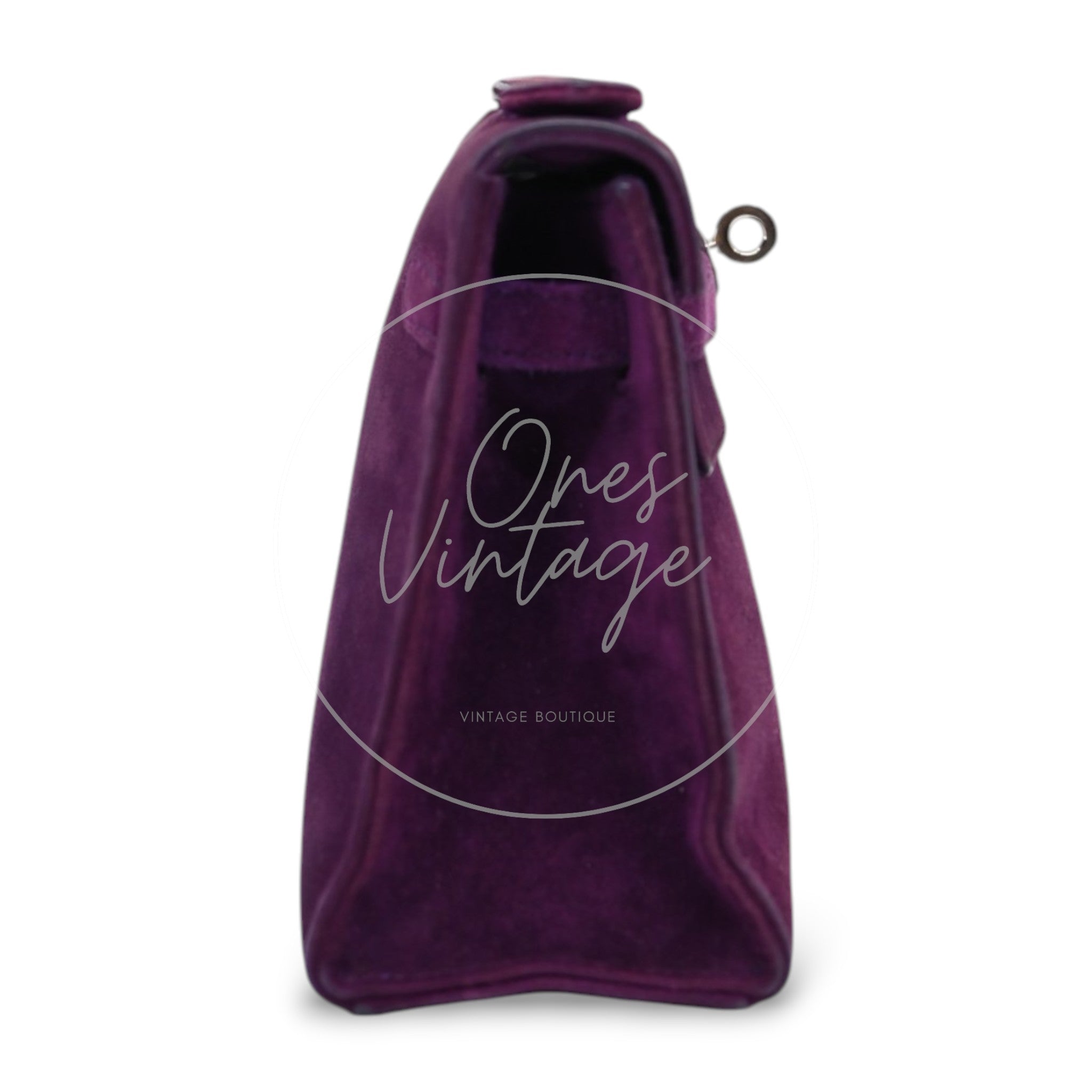[Pre-owned] Hermes Kelly 22 Pochette Violet Doblis Clutch Bag PHW Stamp Square H