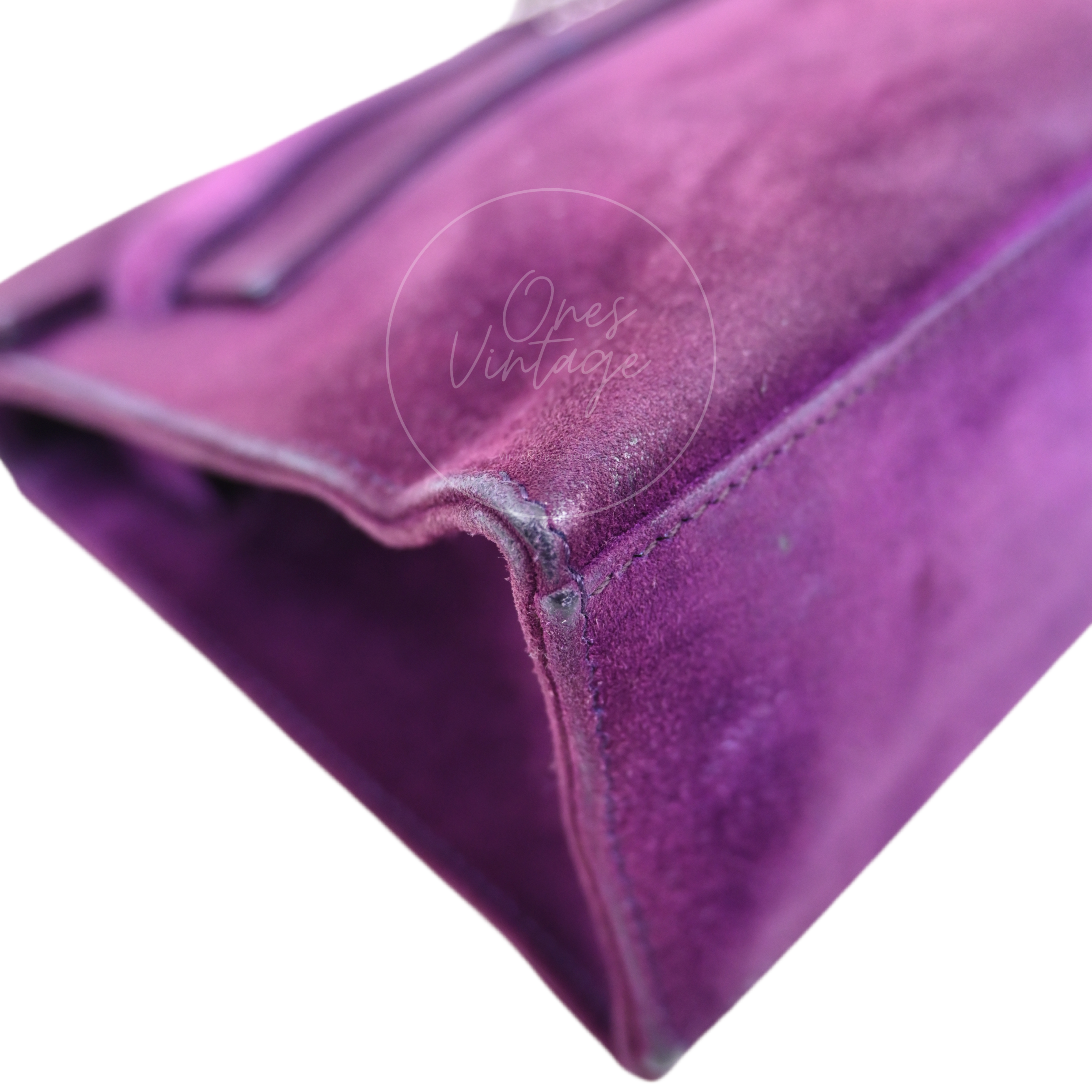 [Pre-owned] Hermes Kelly 22 Pochette Violet Doblis Clutch Bag PHW Stamp Square H