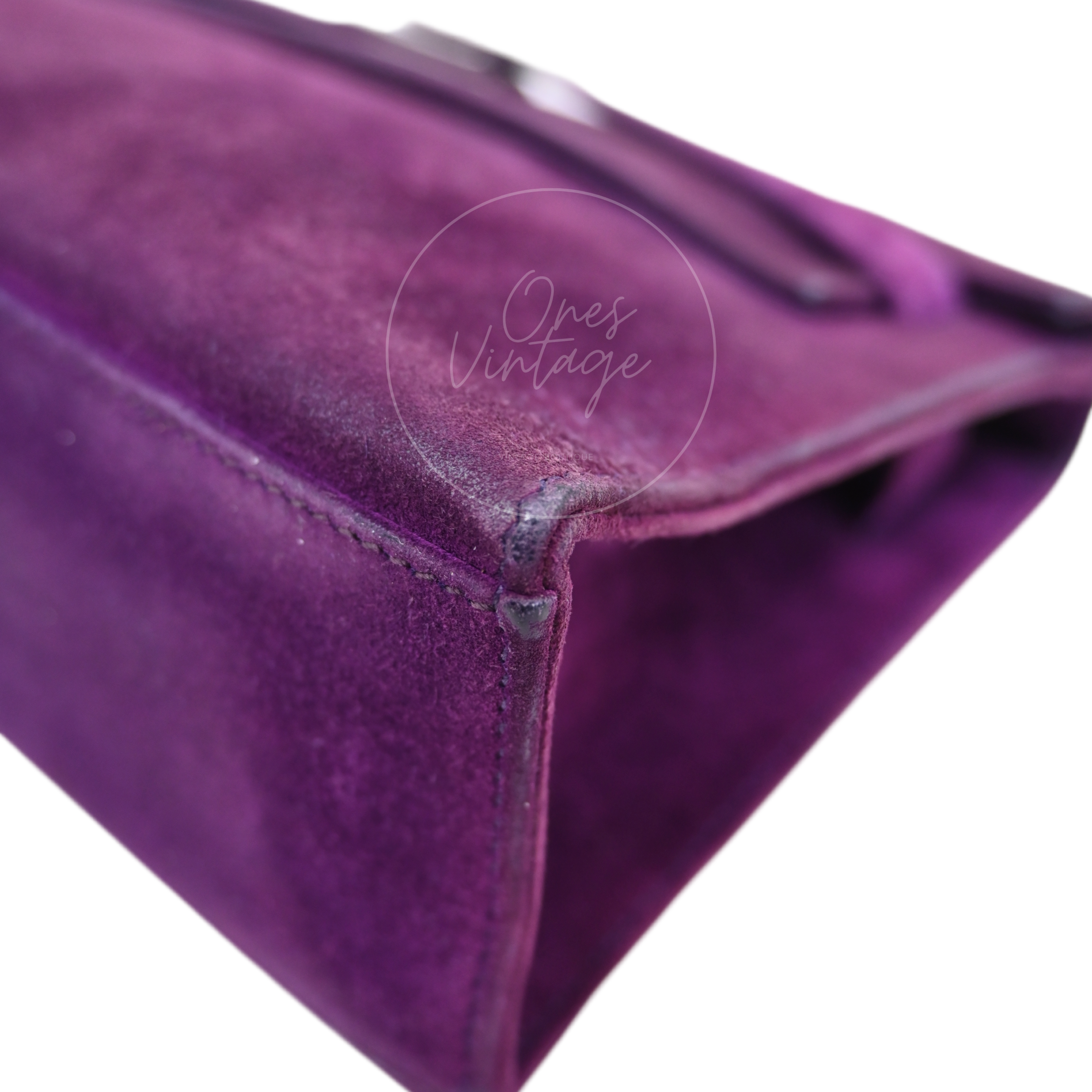 [Pre-owned] Hermes Kelly 22 Pochette Violet Doblis Clutch Bag PHW Stamp Square H