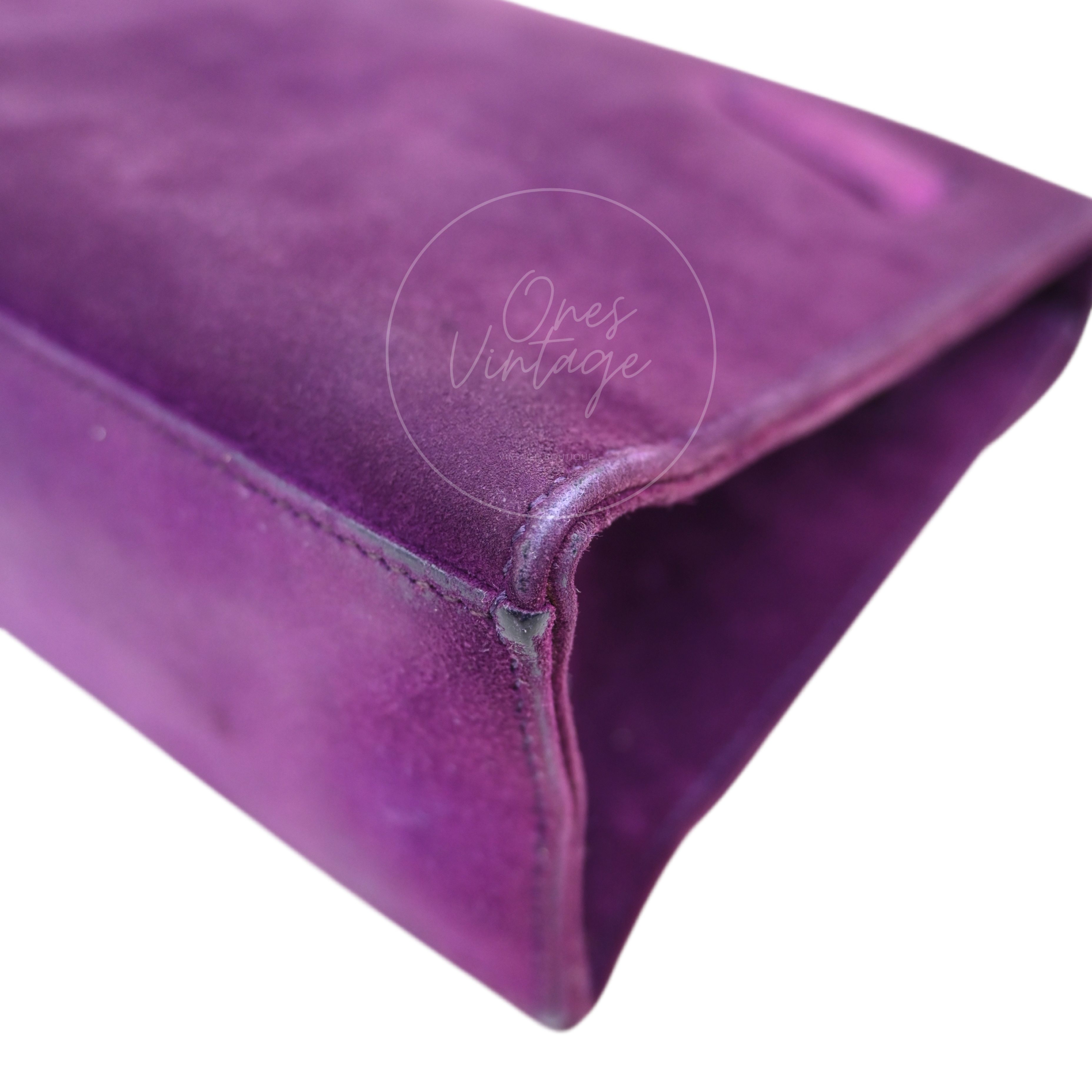 [Pre-owned] Hermes Kelly 22 Pochette Violet Doblis Clutch Bag PHW Stamp Square H