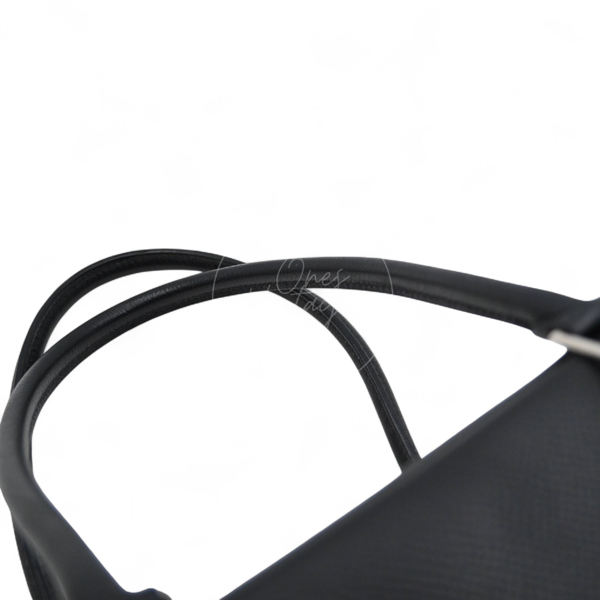 [Pre-owned] Hermes Plume 28 Black Epsom PHW Stamp Square J