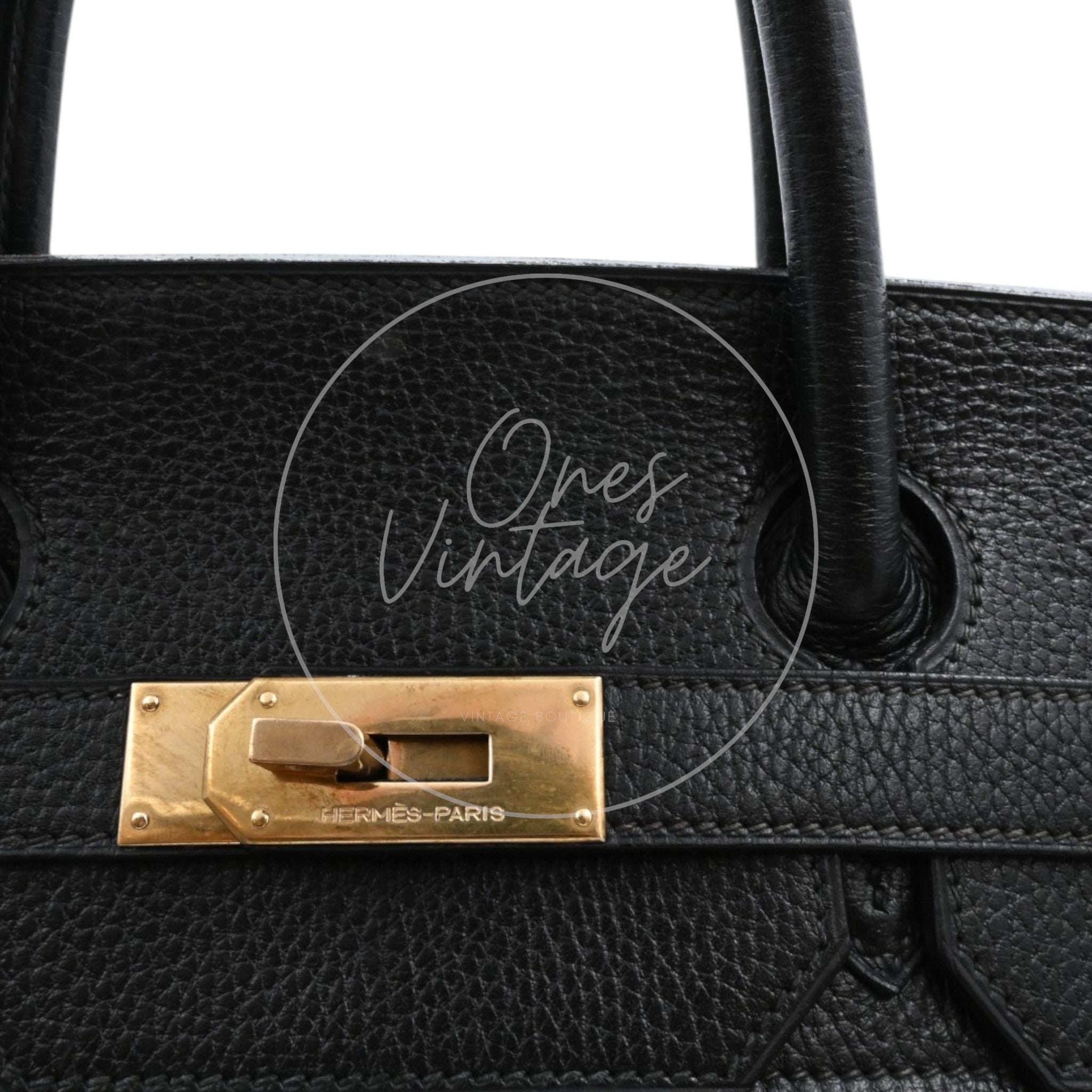 Hermes Birkin HAC 45 Ardennes Calfskin GHW Black Circle X