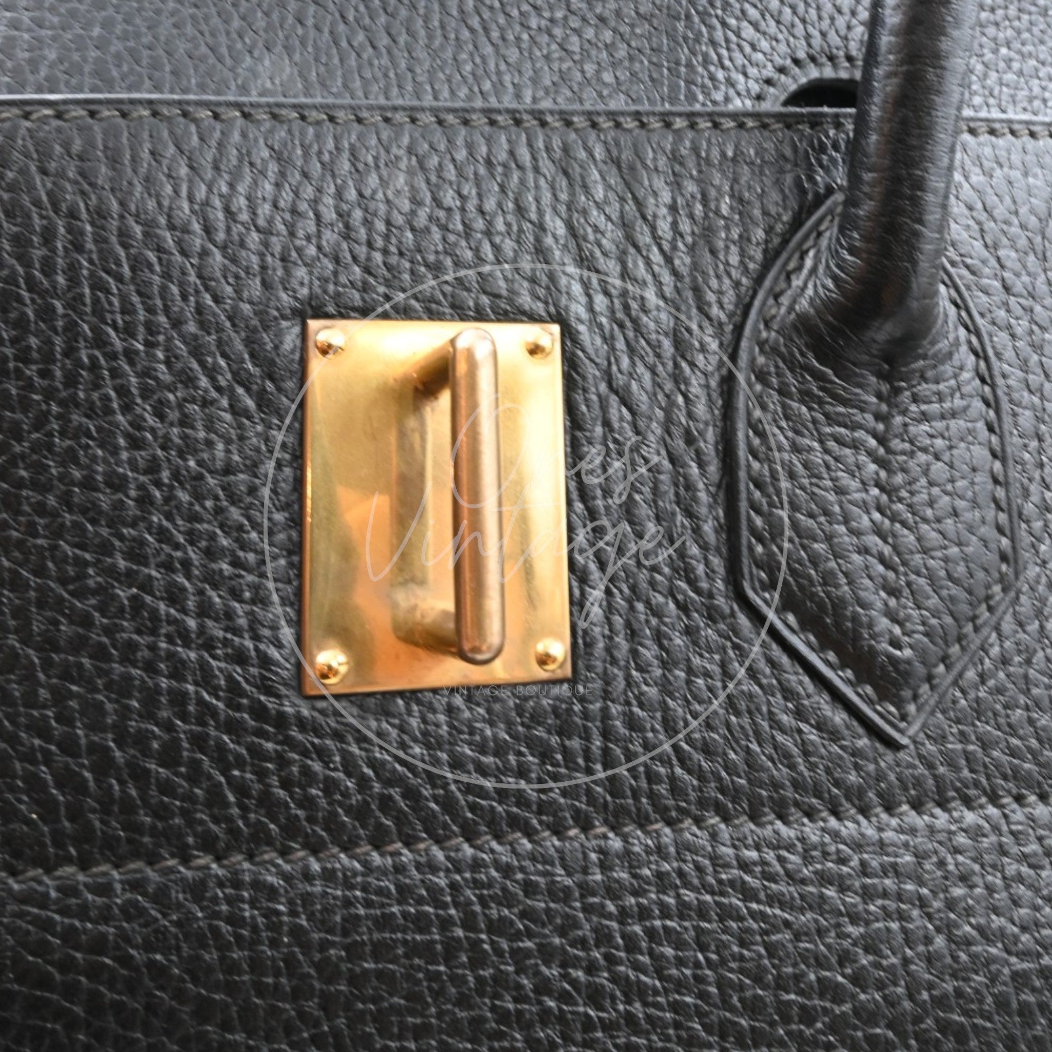 Hermes Birkin HAC 45 Ardennes Calfskin GHW Black Circle X