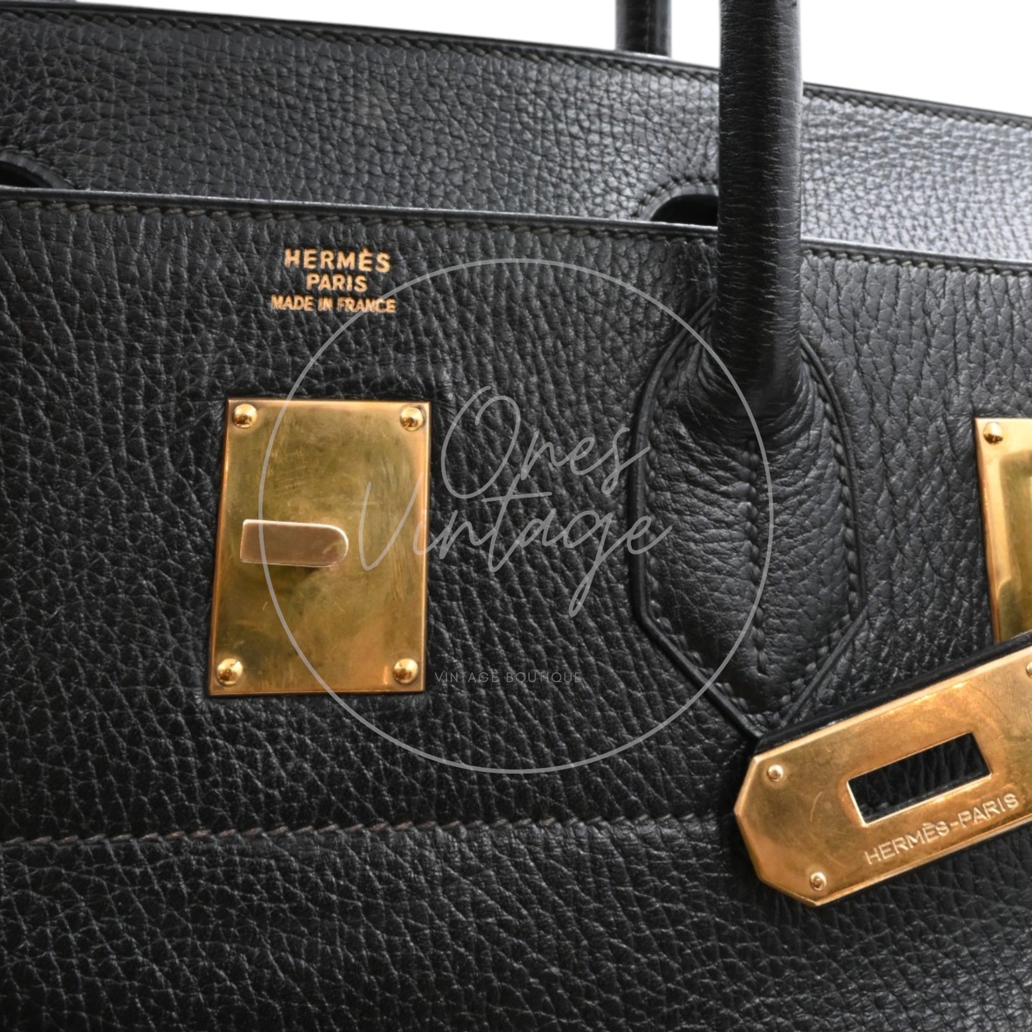 Hermes Birkin HAC 45 Ardennes Calfskin GHW Black Circle X