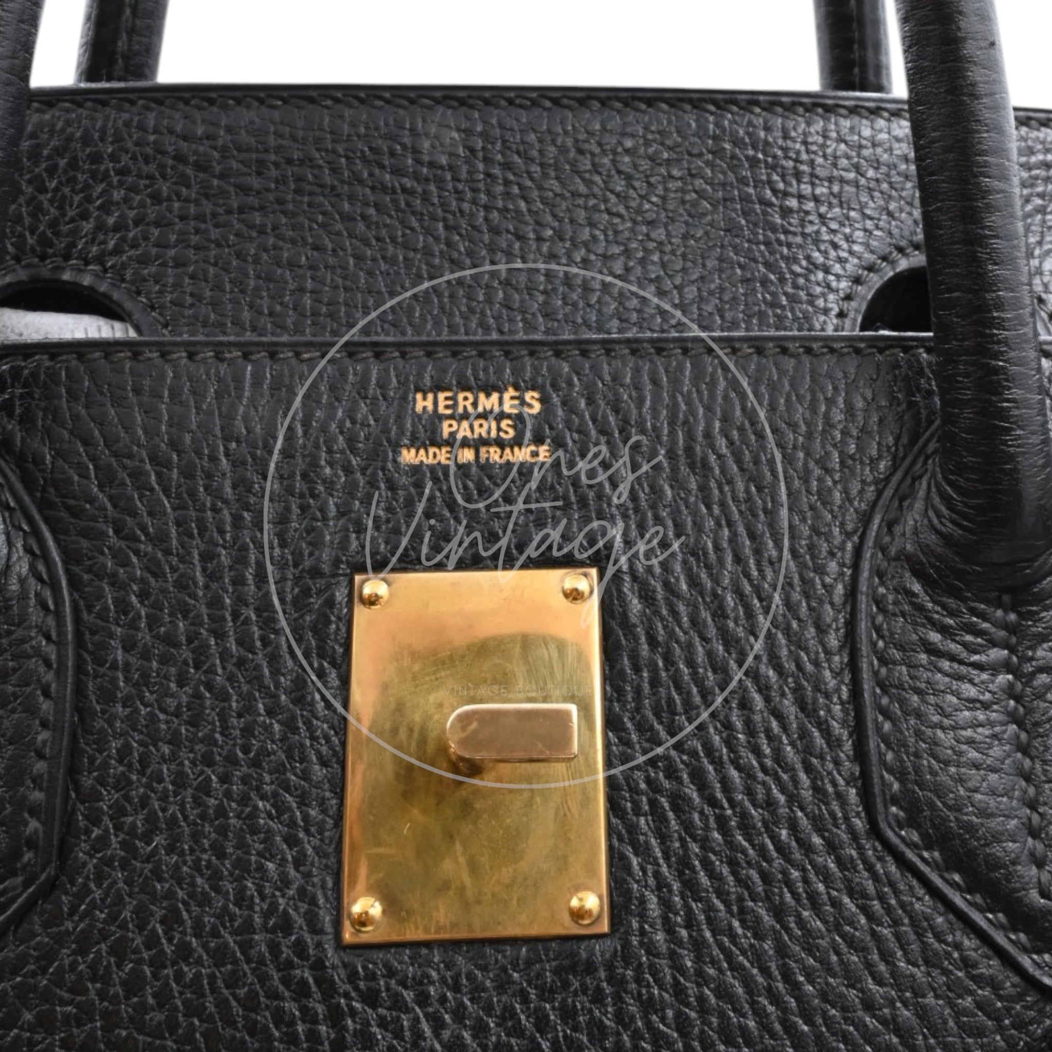 Hermes Birkin HAC 45 Ardennes Calfskin GHW Black Circle X