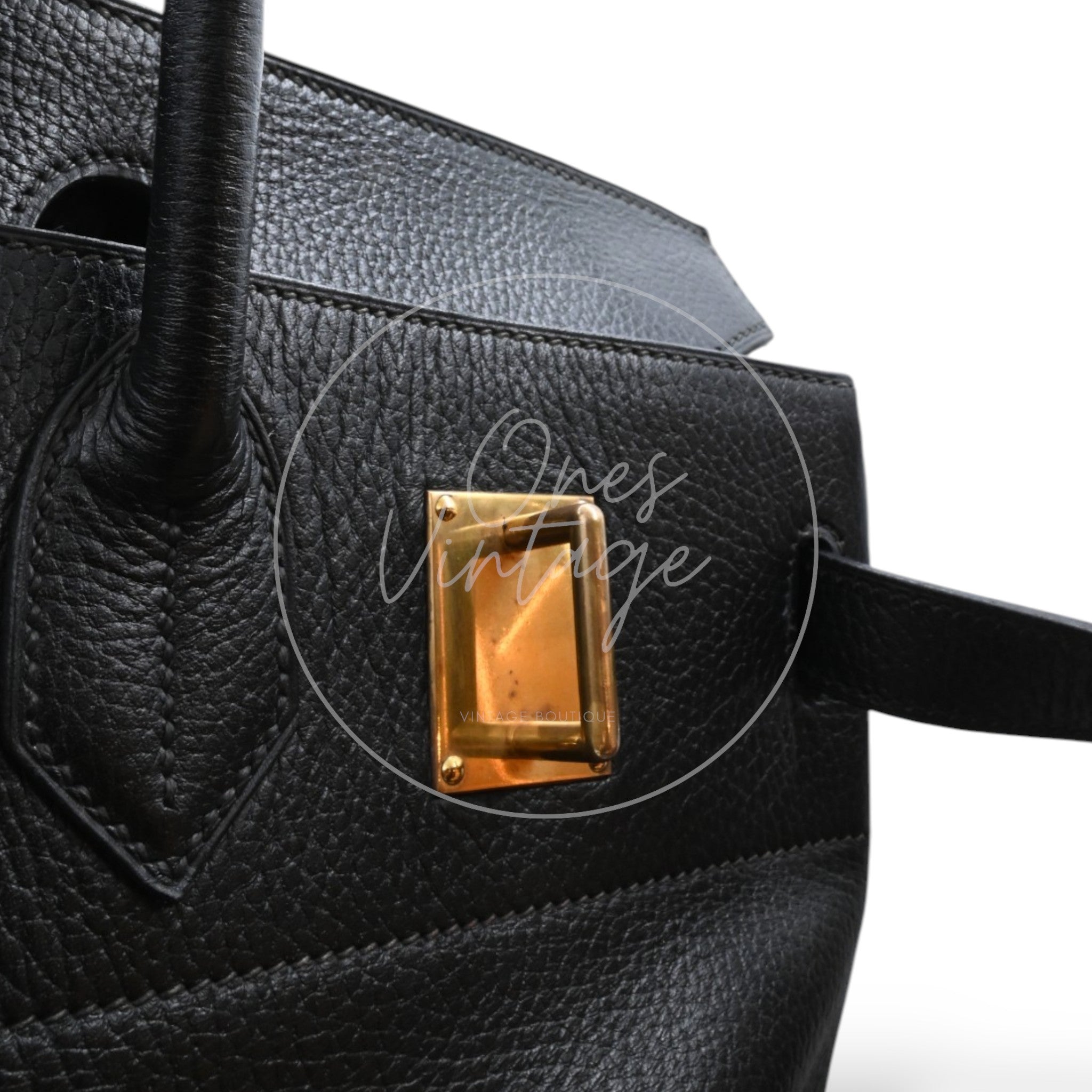 Hermes Birkin HAC 45 Ardennes Calfskin GHW Black Circle X