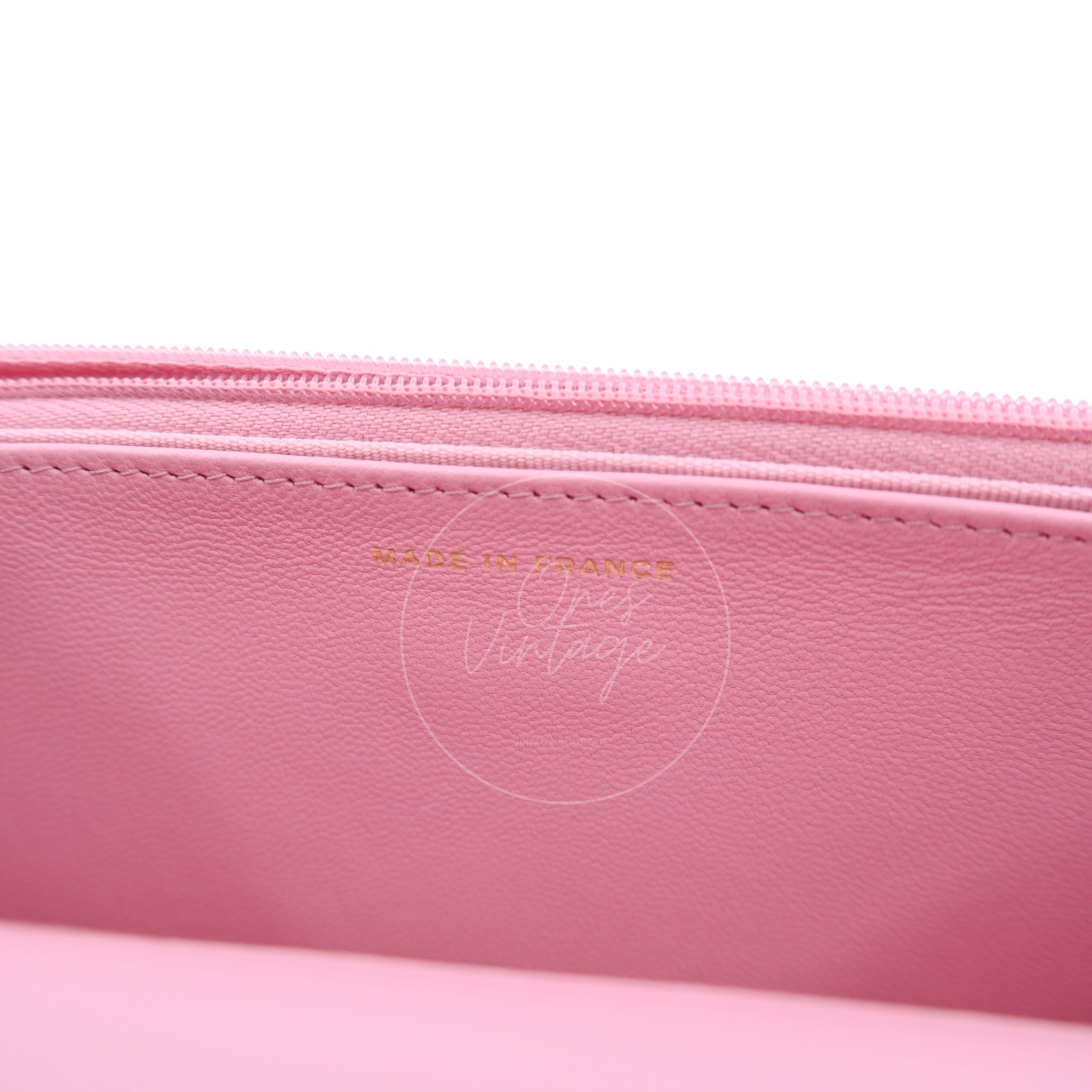 [Pre-owned] Chanel Lambskin Quilted Wallet On Chain WOC Light Pink