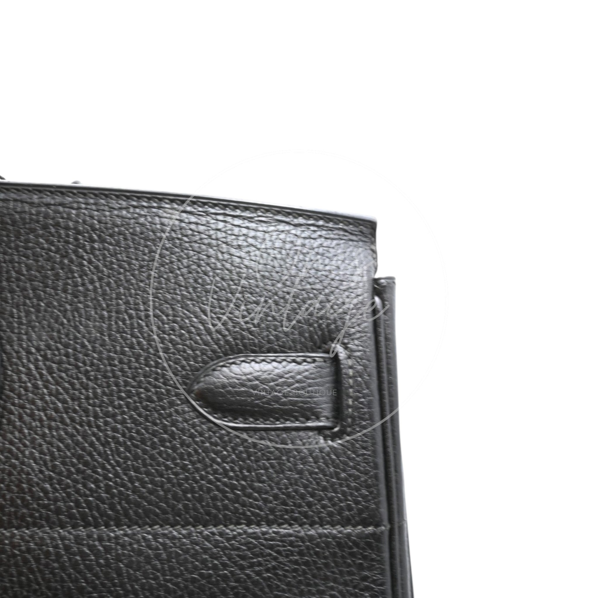 Hermes Birkin HAC 45 Ardennes Calfskin GHW Black Circle X