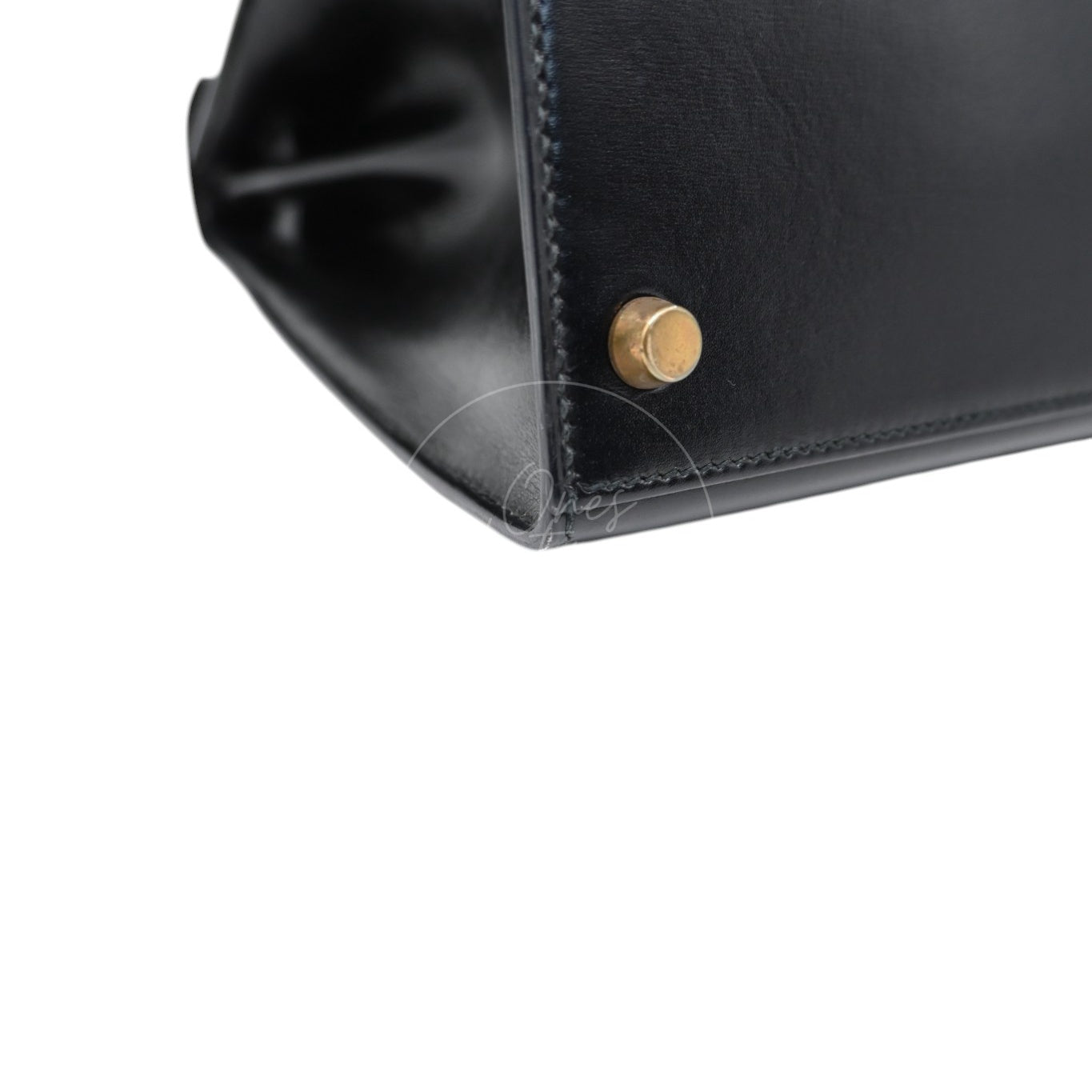 [Pre-Owned] Hermes Kelly 28 GHW Box Leather Stamp Circle U