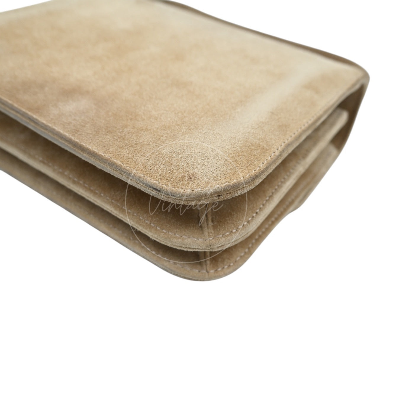 [Pre-Owned] Hermes Mini Constance PHW Stamp A Suede Beige