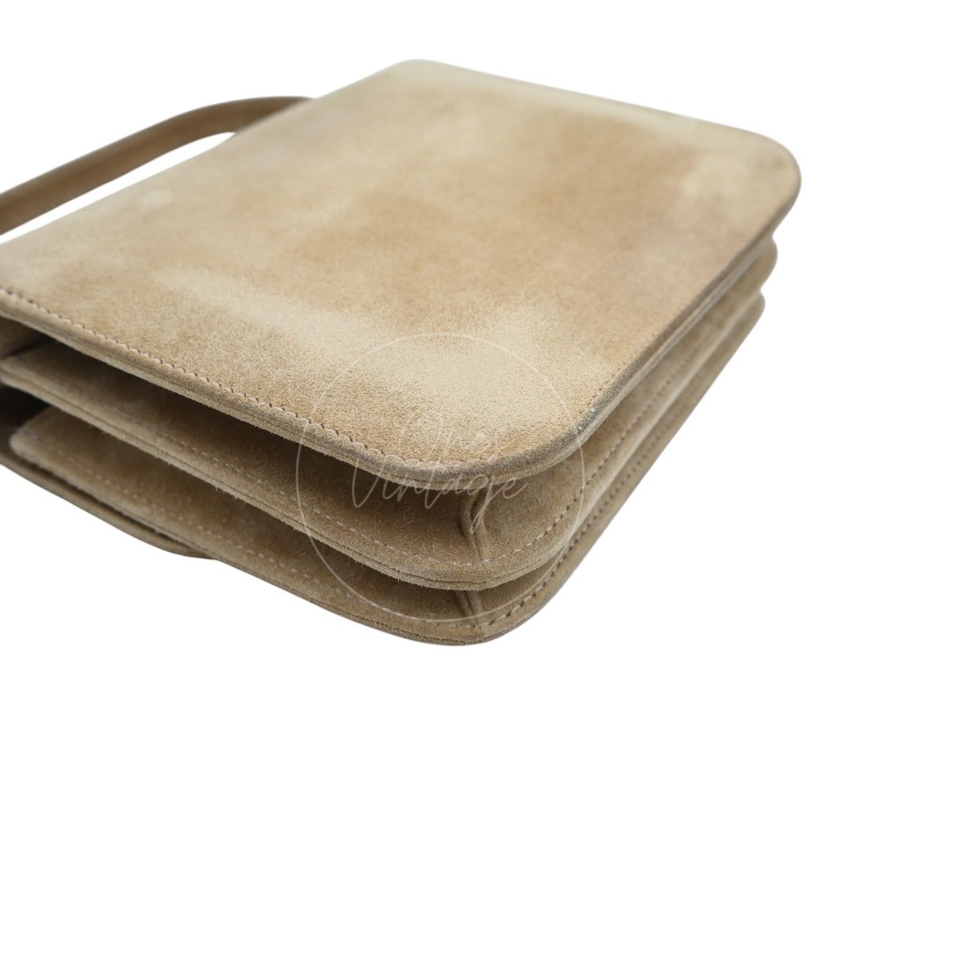 [Pre-Owned] Hermes Mini Constance PHW Stamp A Suede Beige