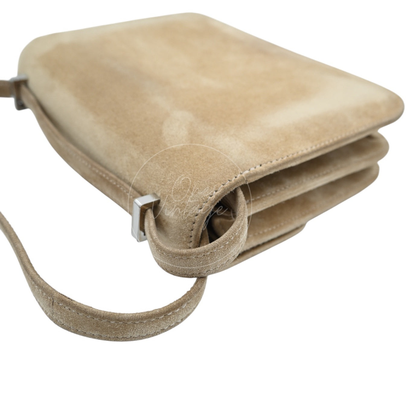 [Pre-Owned] Hermes Mini Constance PHW Stamp A Suede Beige