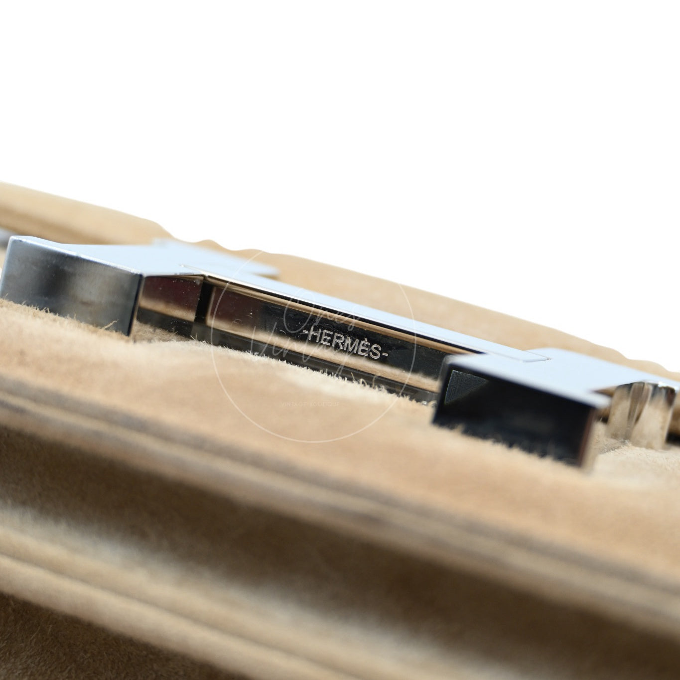 [Pre-Owned] Hermes Mini Constance PHW Stamp A Suede Beige