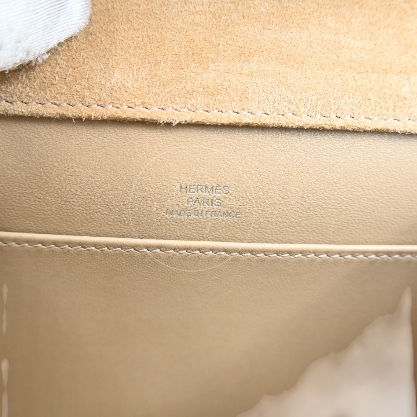 [Pre-Owned] Hermes Mini Constance PHW Stamp A Suede Beige