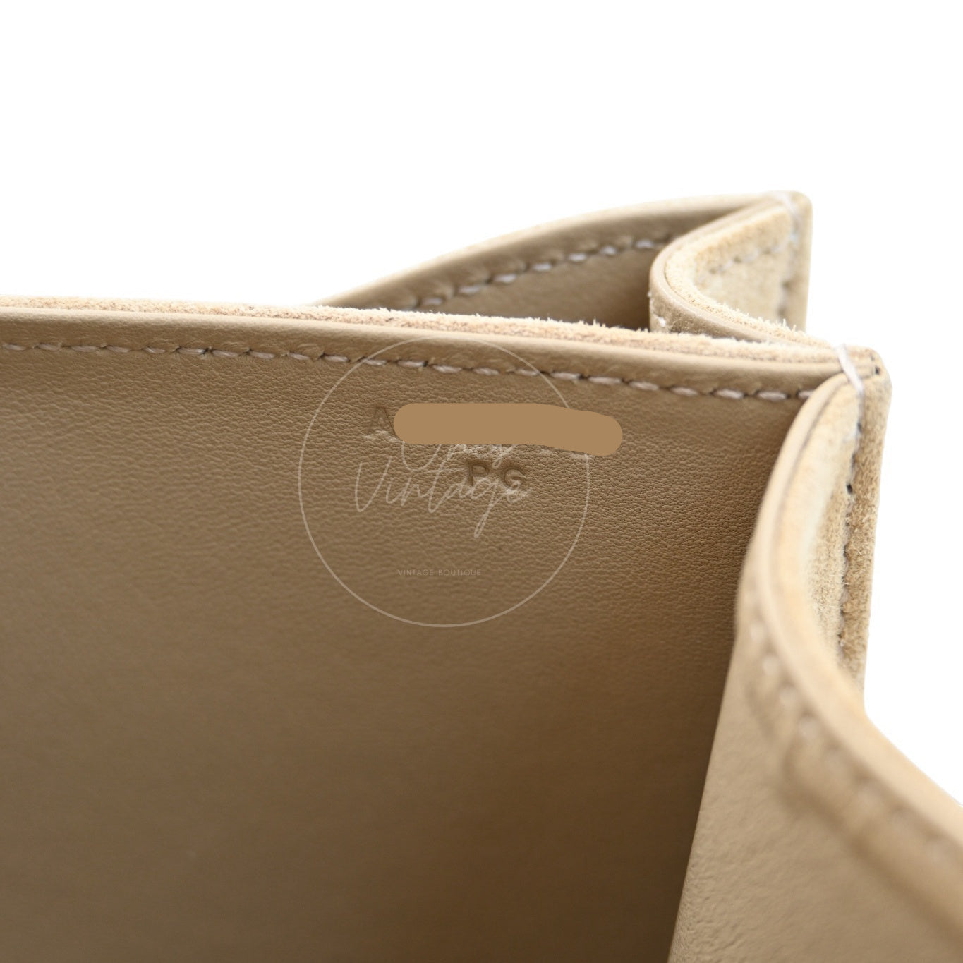 [Pre-Owned] Hermes Mini Constance PHW Stamp A Suede Beige