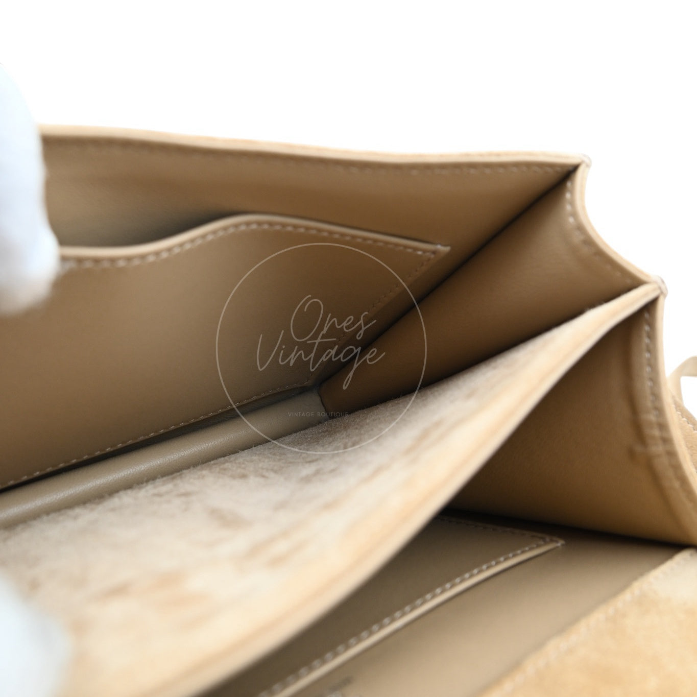 [Pre-Owned] Hermes Mini Constance PHW Stamp A Suede Beige