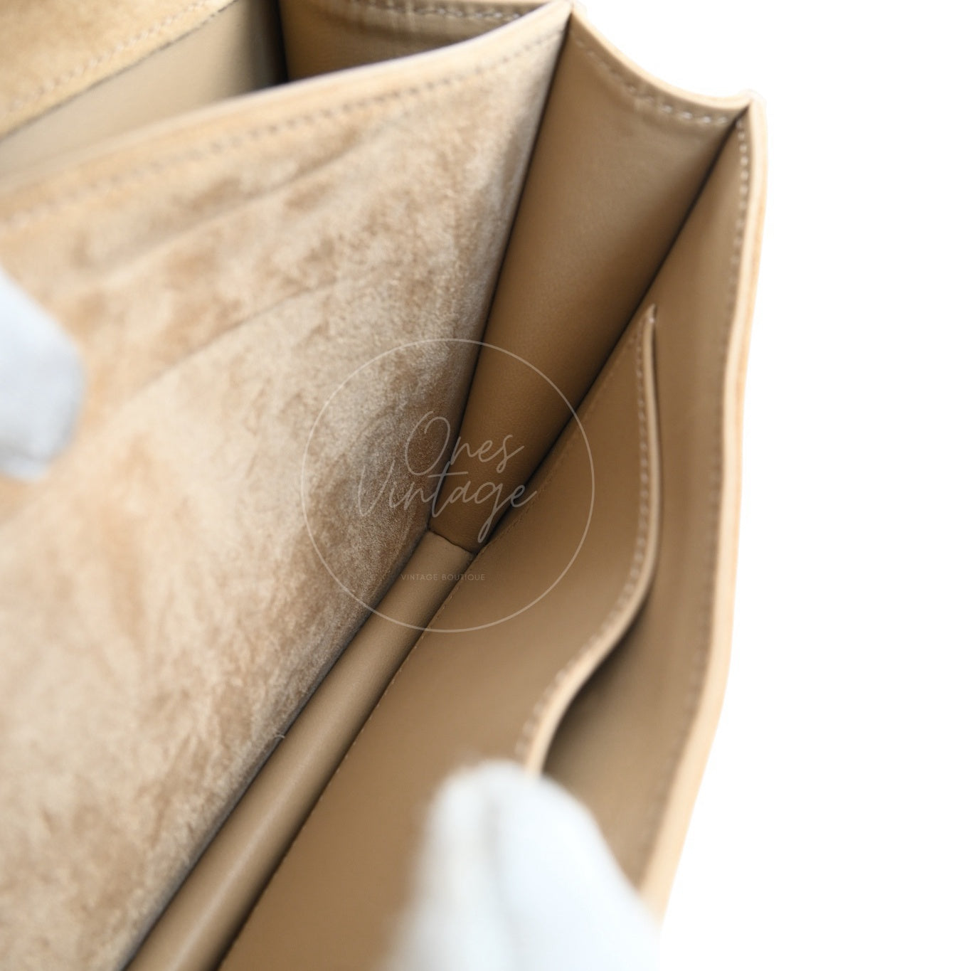 [Pre-Owned] Hermes Mini Constance PHW Stamp A Suede Beige