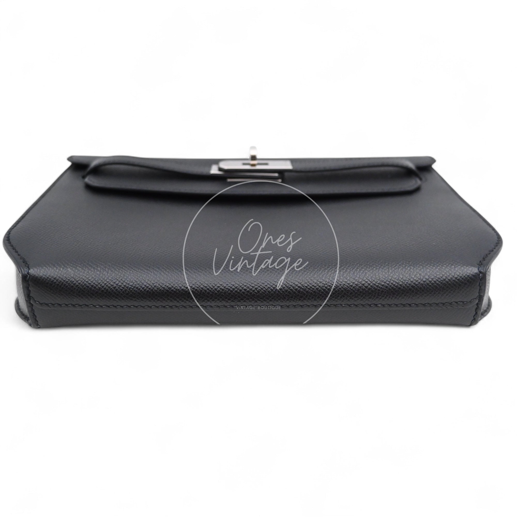 [Pre-owned] Hermes Kelly Depeches 25 Black Epsom PHW Stamp D