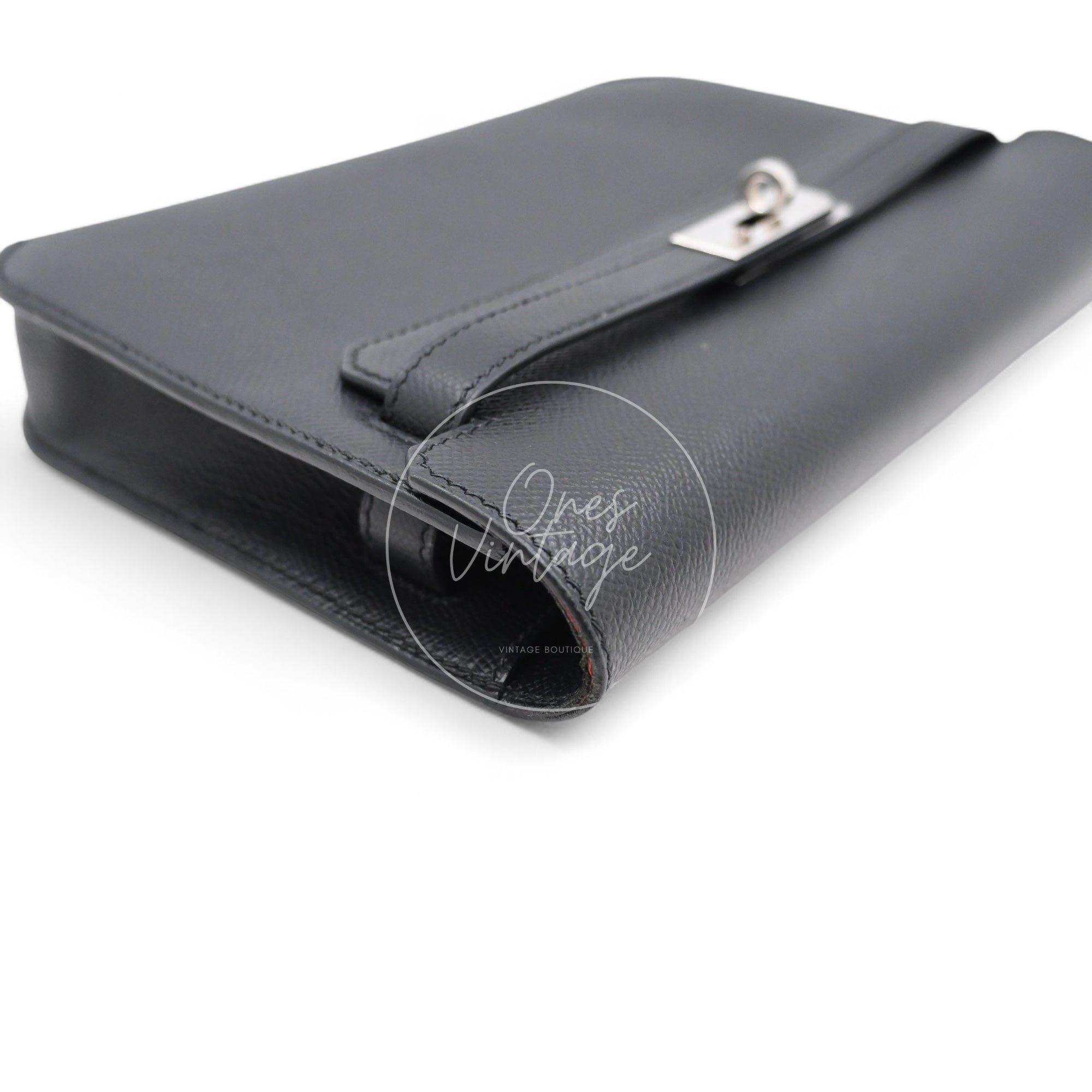 [Pre-owned] Hermes Kelly Depeches 25 Black Epsom PHW Stamp D