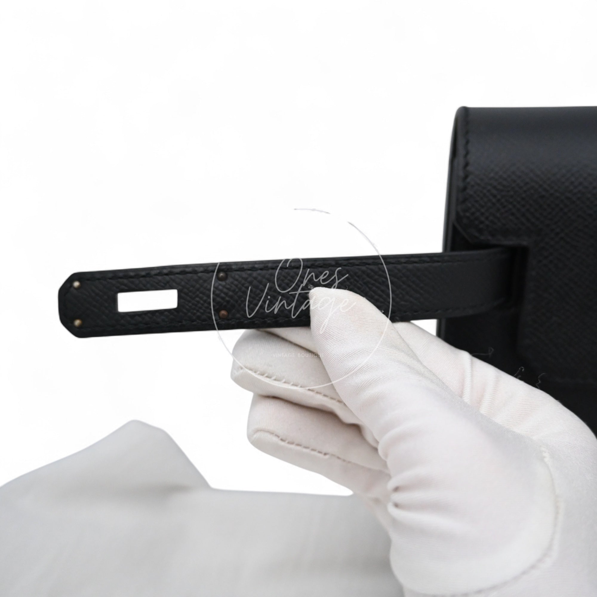 [Pre-owned] Hermes Kelly Depeches 25 Black Epsom PHW Stamp D