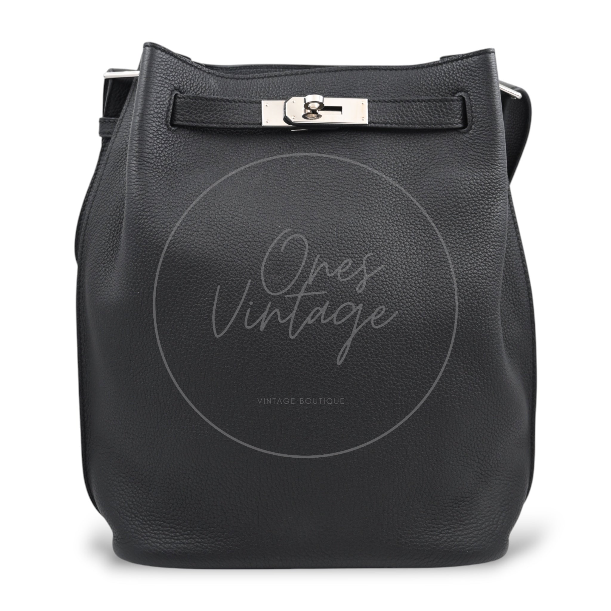 [Pre-owned] Hermes So Kelly 22 Black PHW