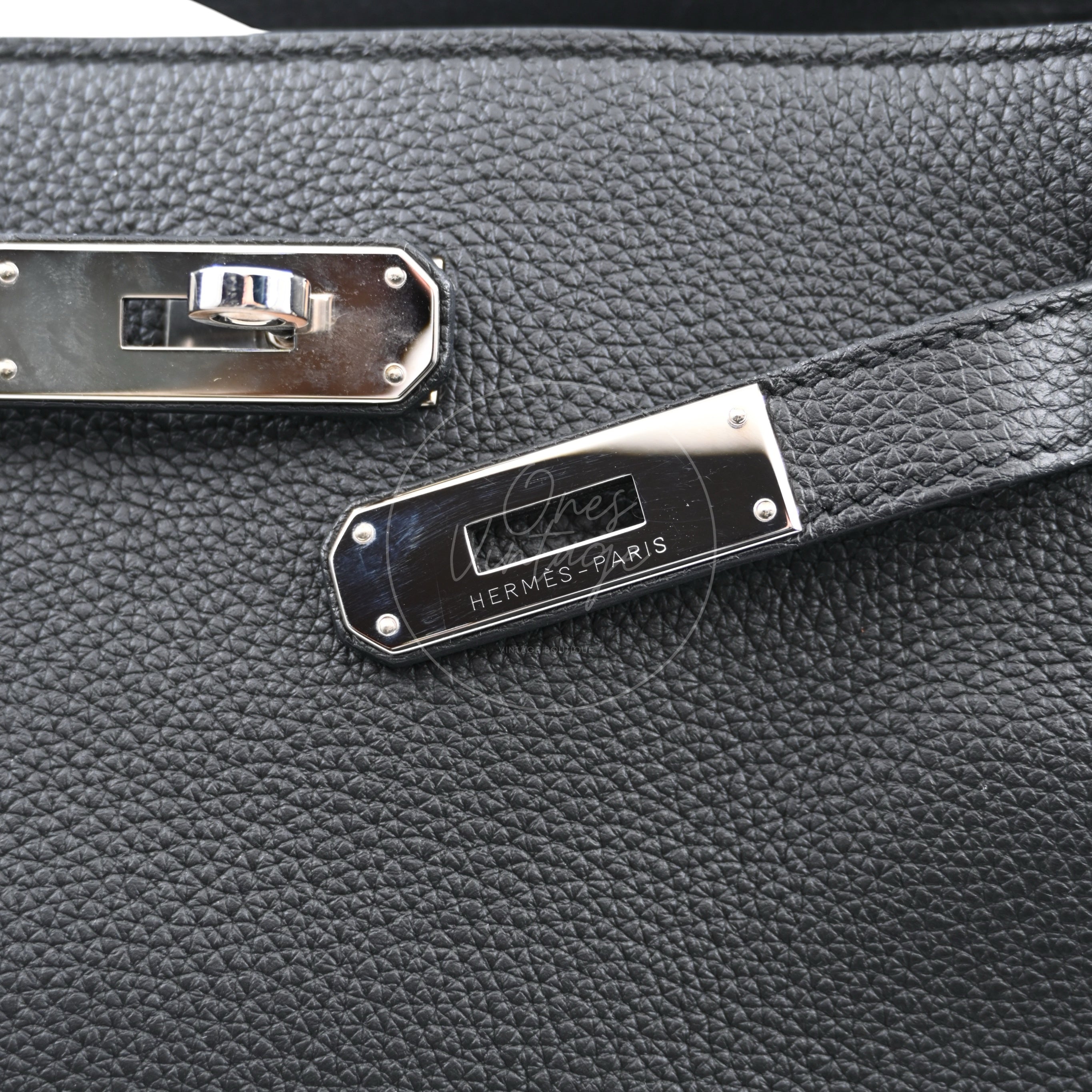 [Pre-owned] Hermes So Kelly 22 Black PHW