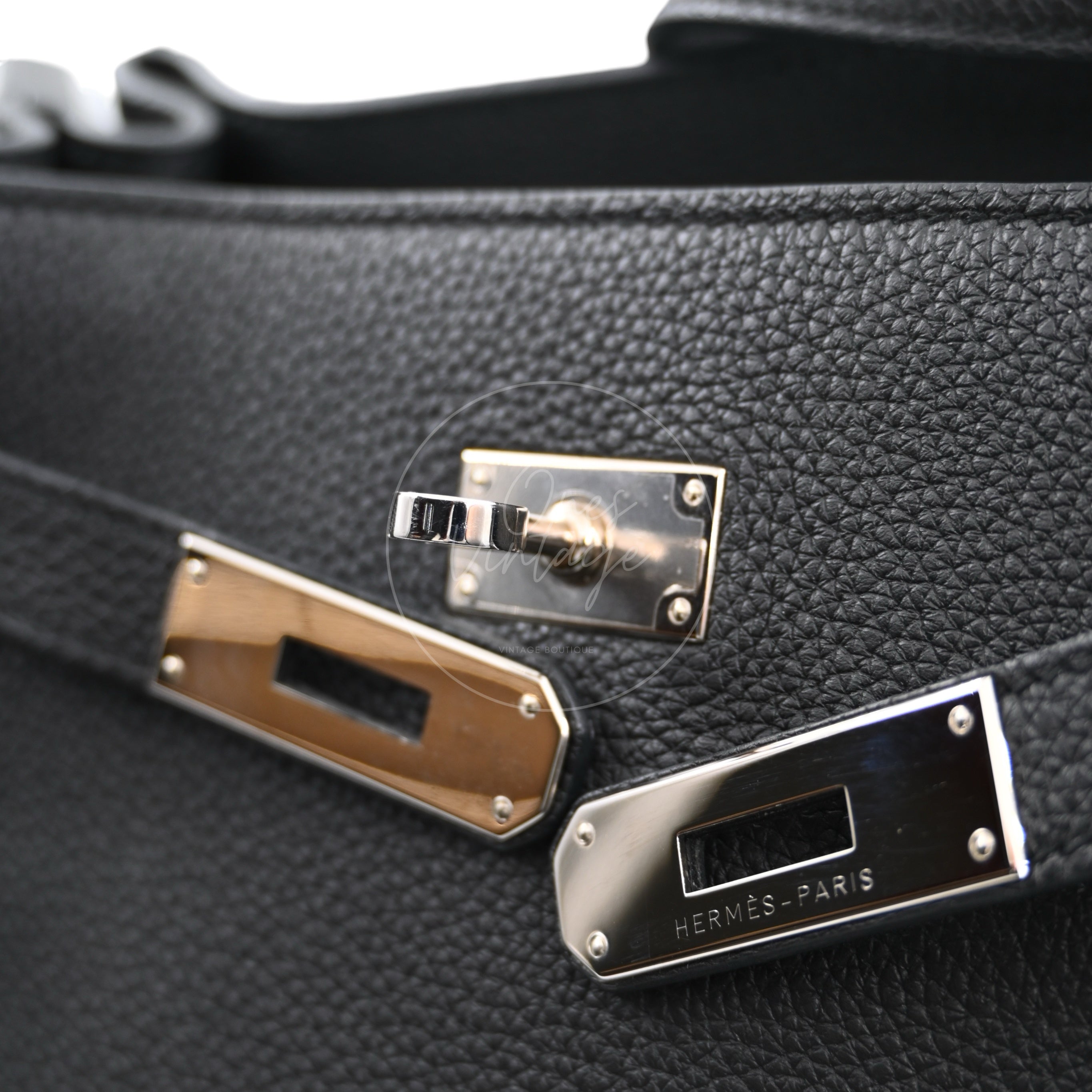 [Pre-owned] Hermes So Kelly 22 Black PHW