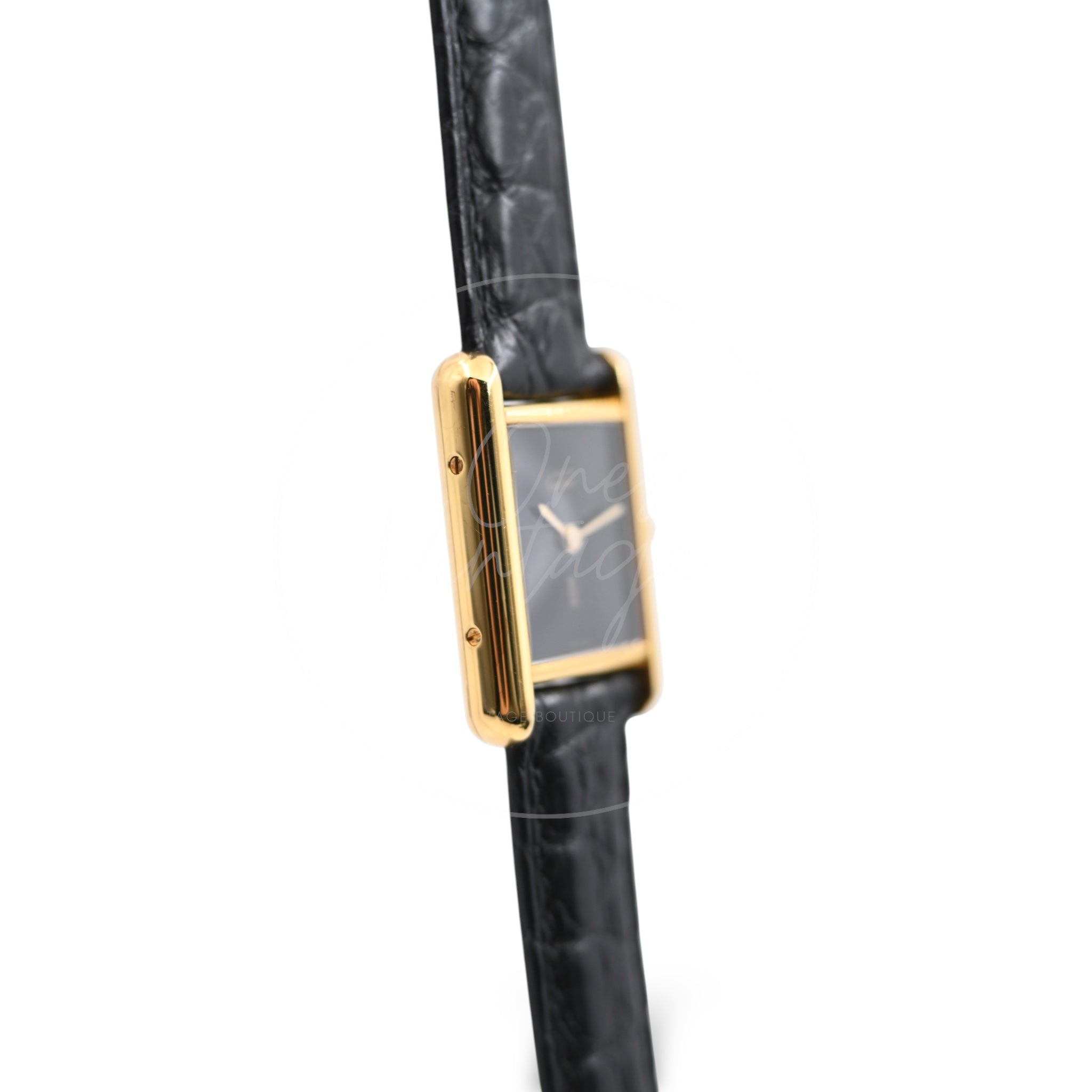 [Pre-owned] Cartier Tank Must De Vermeil Black Watch