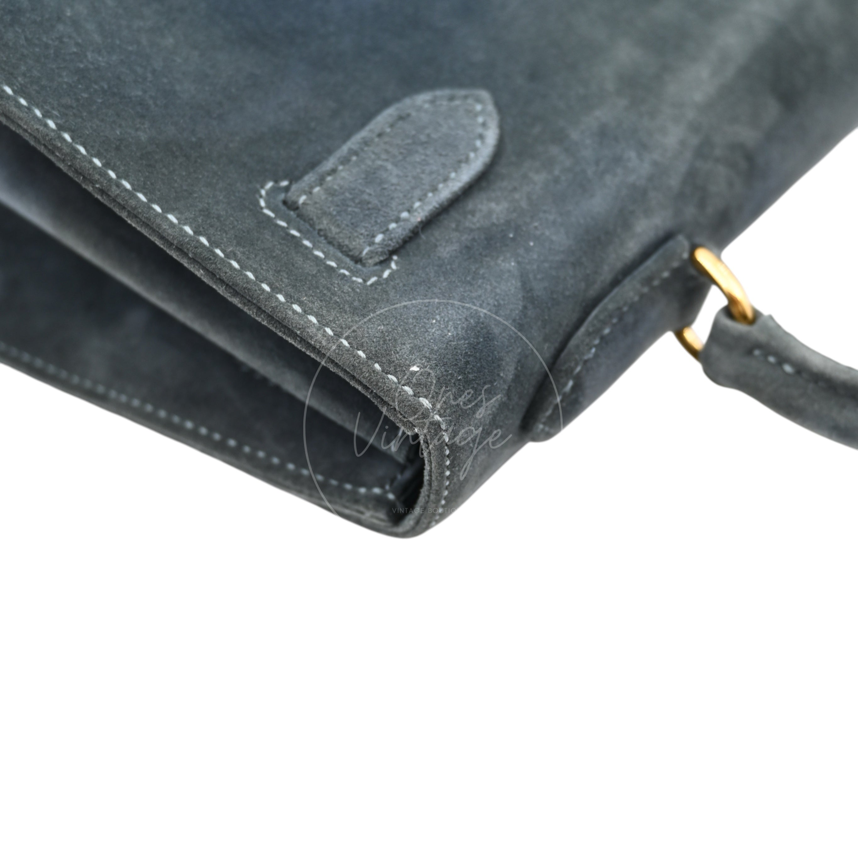 [Pre-owned] Hermes Kelly 32 Doblis Ardoise GHW Stamp Circle Y