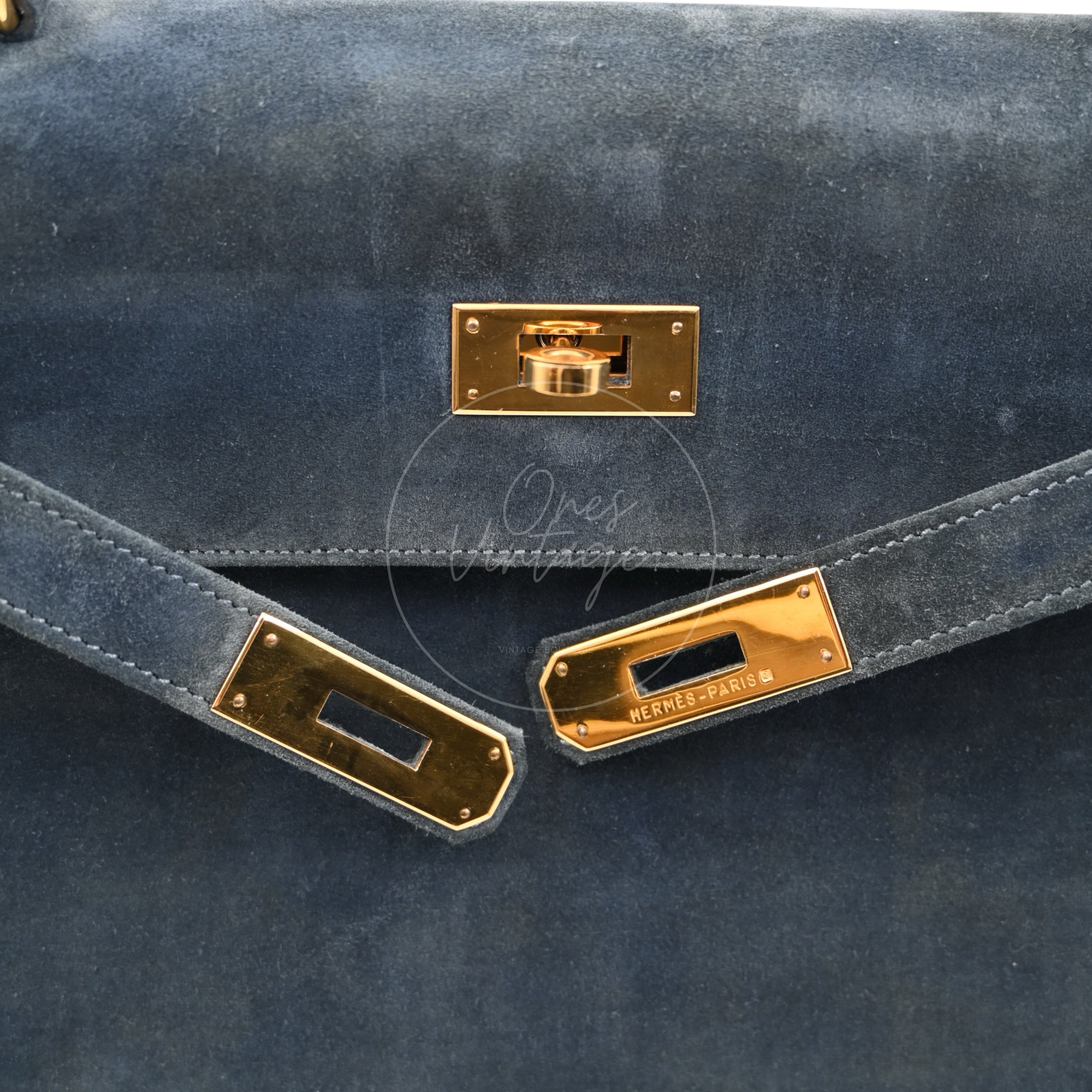 [Pre-owned] Hermes Kelly 32 Doblis Ardoise GHW Stamp Circle Y