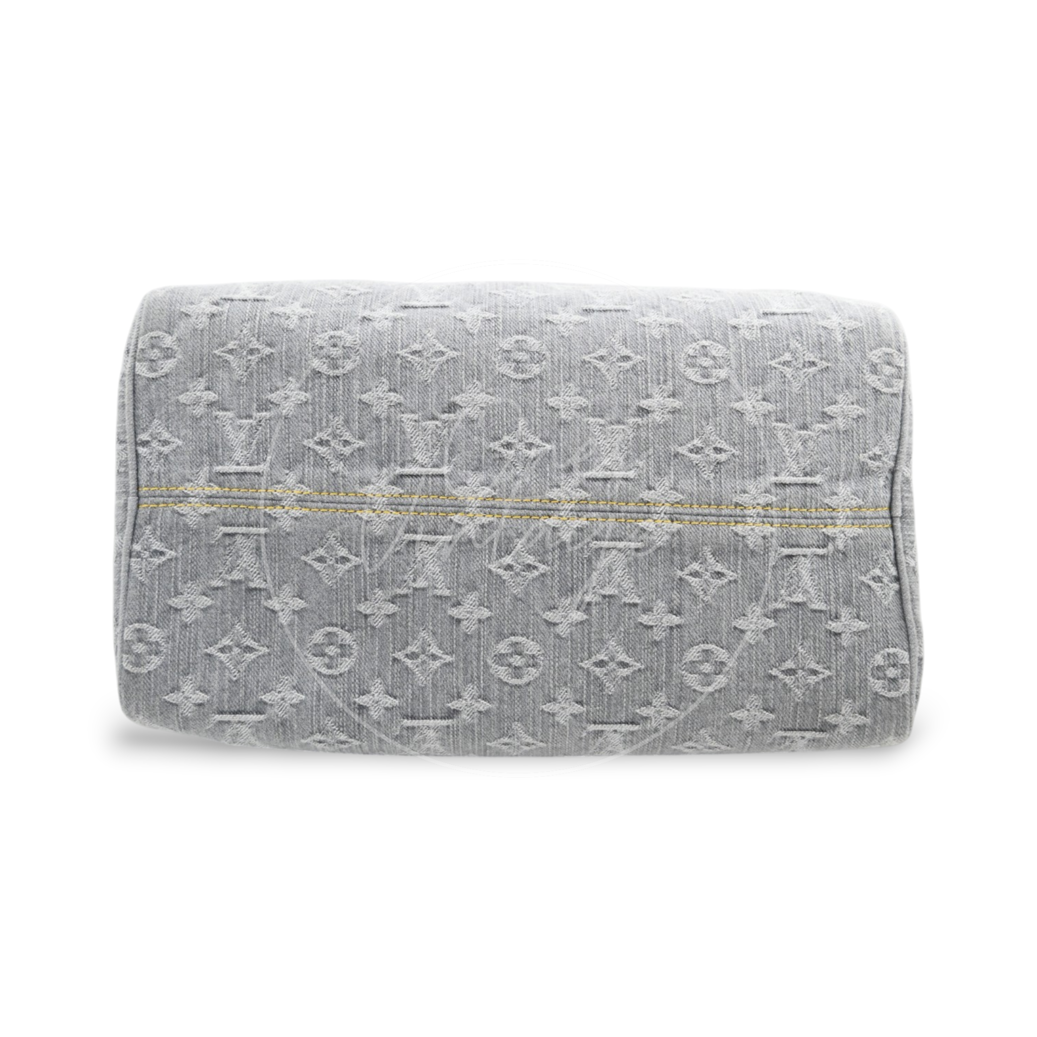 [Pre-owned] Louis Vuitton Monogram Denim Speedy Soft 30 Washed Gray