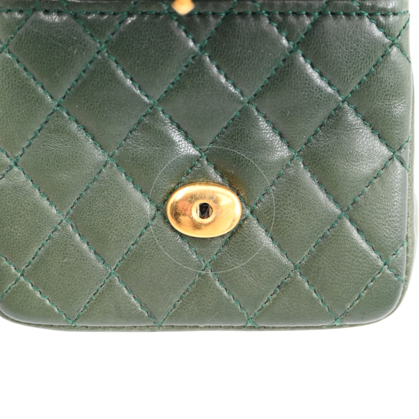 [Pre-owned] Chanel CC Micro Mini Green Flap Bag Charm