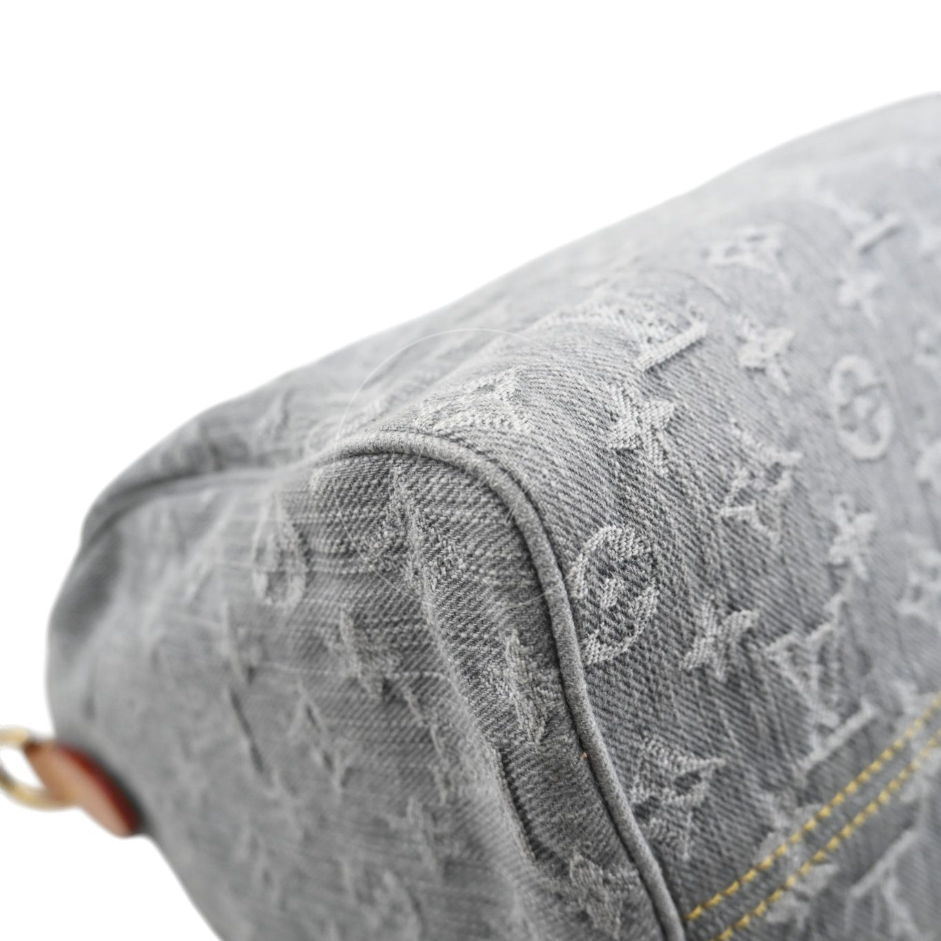 [Pre-owned] Louis Vuitton Monogram Denim Speedy Soft 30 Washed Gray