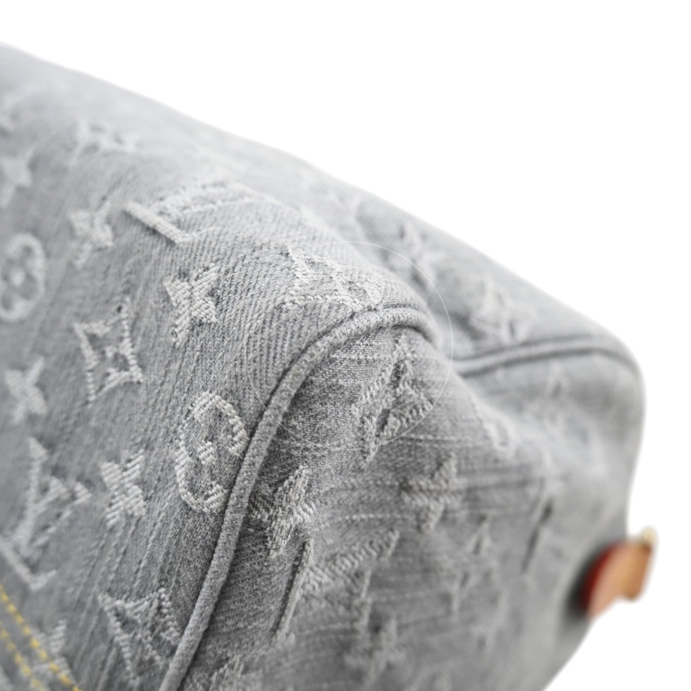 [Pre-owned] Louis Vuitton Monogram Denim Speedy Soft 30 Washed Gray