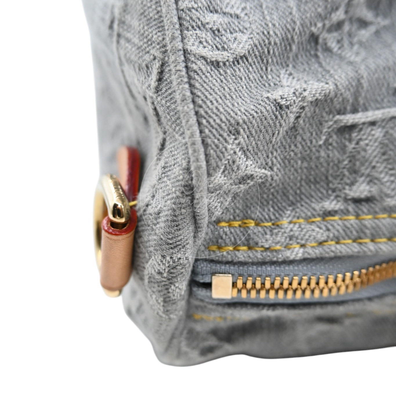 [Pre-owned] Louis Vuitton Monogram Denim Speedy Soft 30 Washed Gray