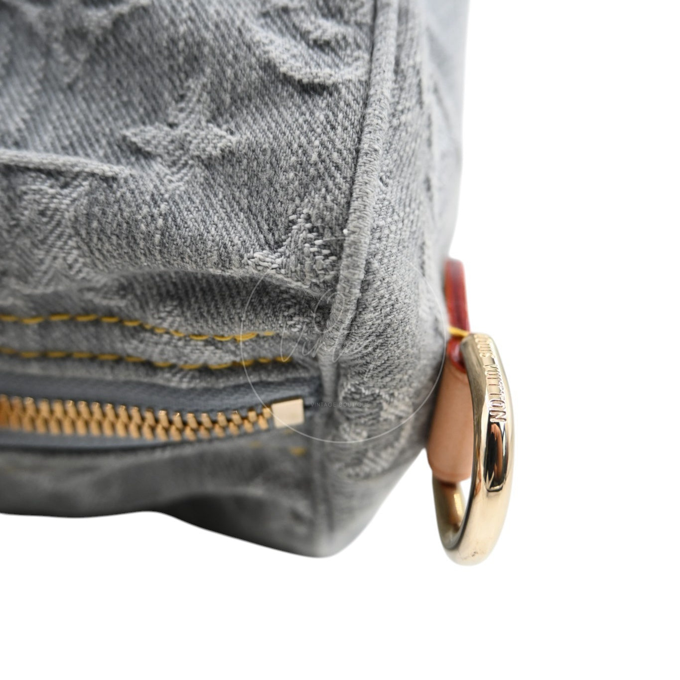 [Pre-owned] Louis Vuitton Monogram Denim Speedy Soft 30 Washed Gray