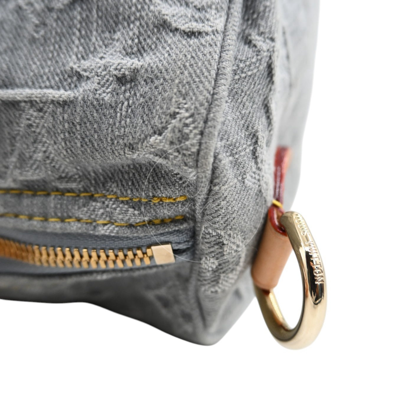 [Pre-owned] Louis Vuitton Monogram Denim Speedy Soft 30 Washed Gray
