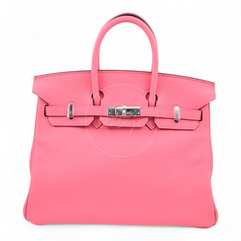 [Pre-Owned] Hermes Birkin 25 PHW Rose Azalee Stamp A
