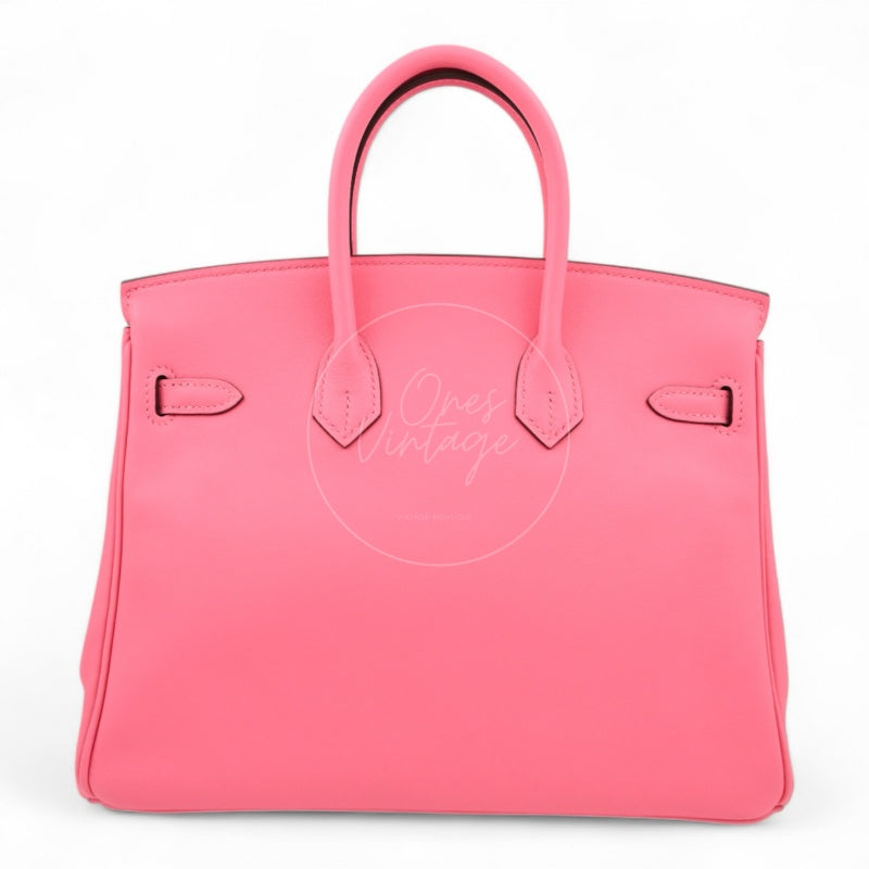 [Pre-Owned] Hermes Birkin 25 PHW Rose Azalee Stamp A