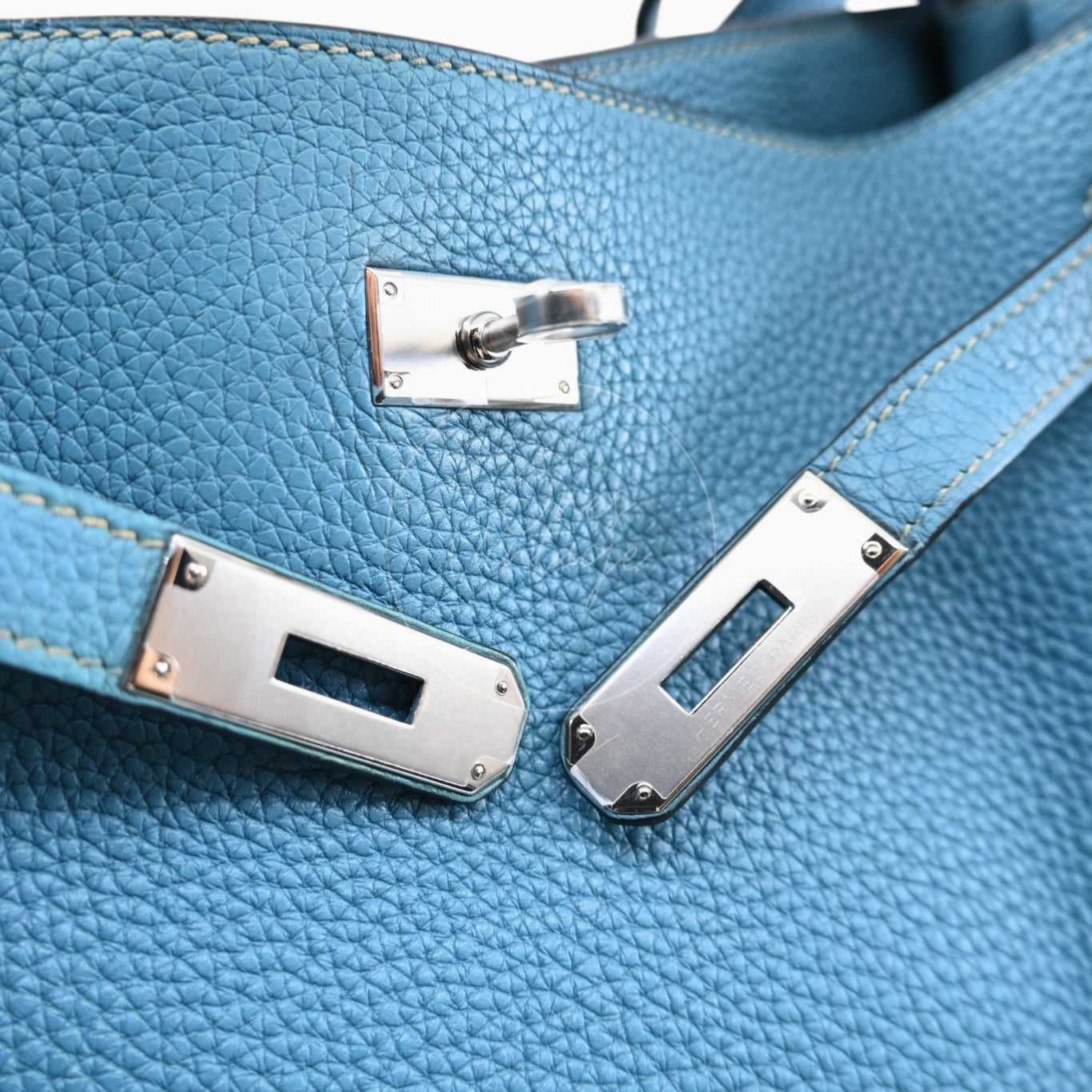 [Pre-owned] Hermes So Kelly 26 Bleu Jean Togo Stamp Square N Shoulder Bag