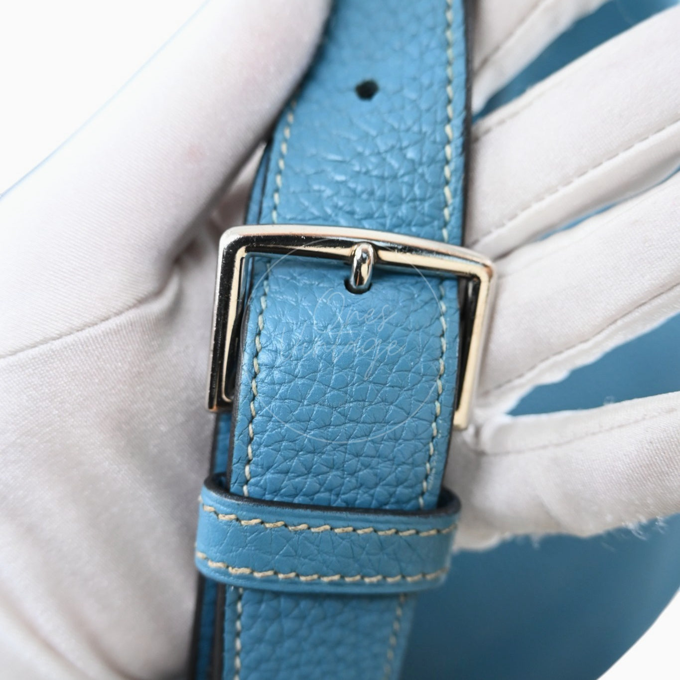 [Pre-owned] Hermes So Kelly 26 Bleu Jean Togo Stamp Square N Shoulder Bag